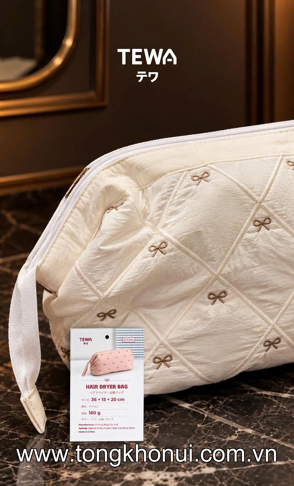 TÚI ĐỰNG MÁY SẤY TÓC & MỸ PHẨM ĐA NĂNG TEWA 80094 – GỌN GÀNG, XINH XẮN ảnh 11