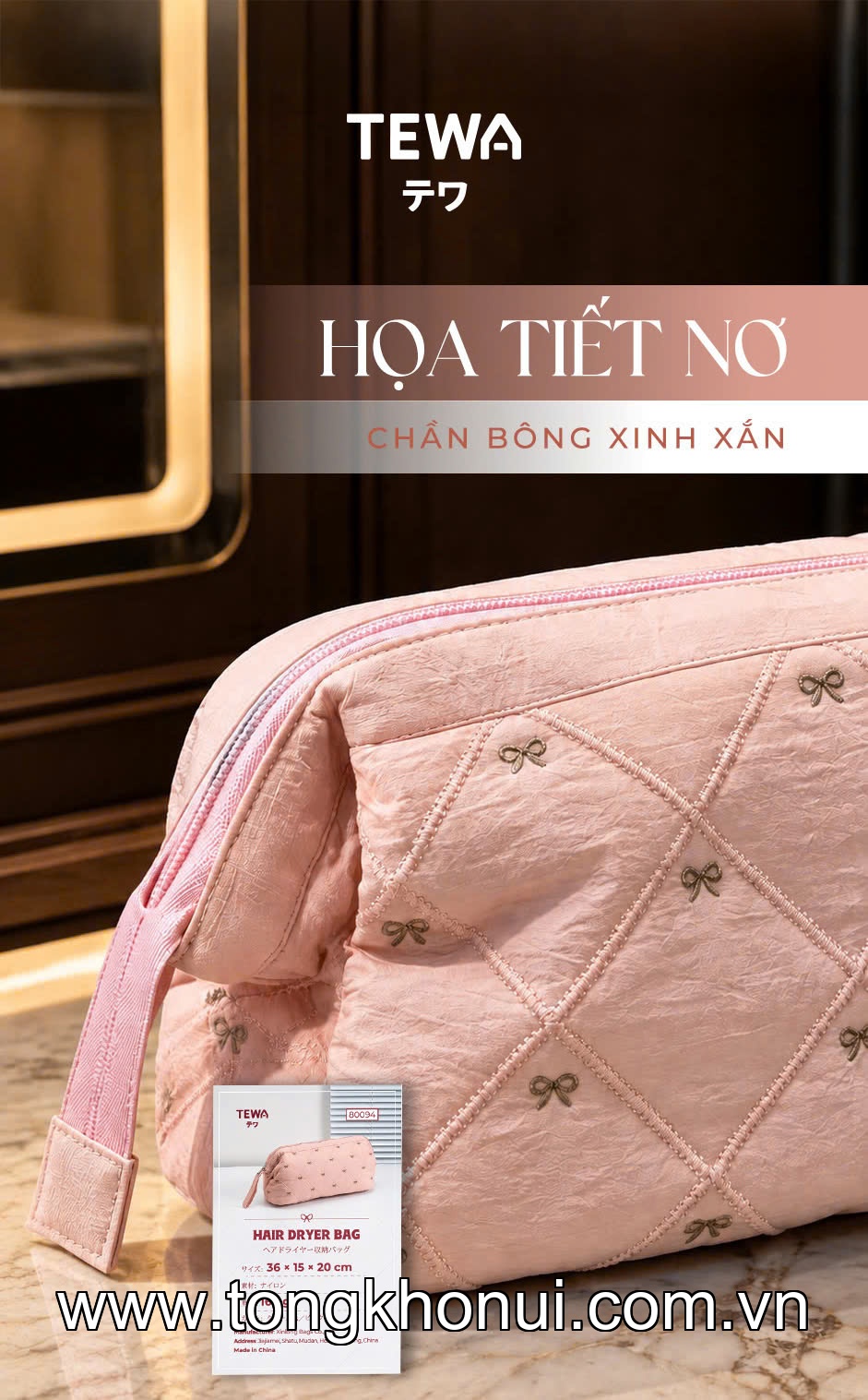 TÚI ĐỰNG MÁY SẤY TÓC & MỸ PHẨM ĐA NĂNG TEWA 80094 – GỌN GÀNG, XINH XẮN ảnh 13