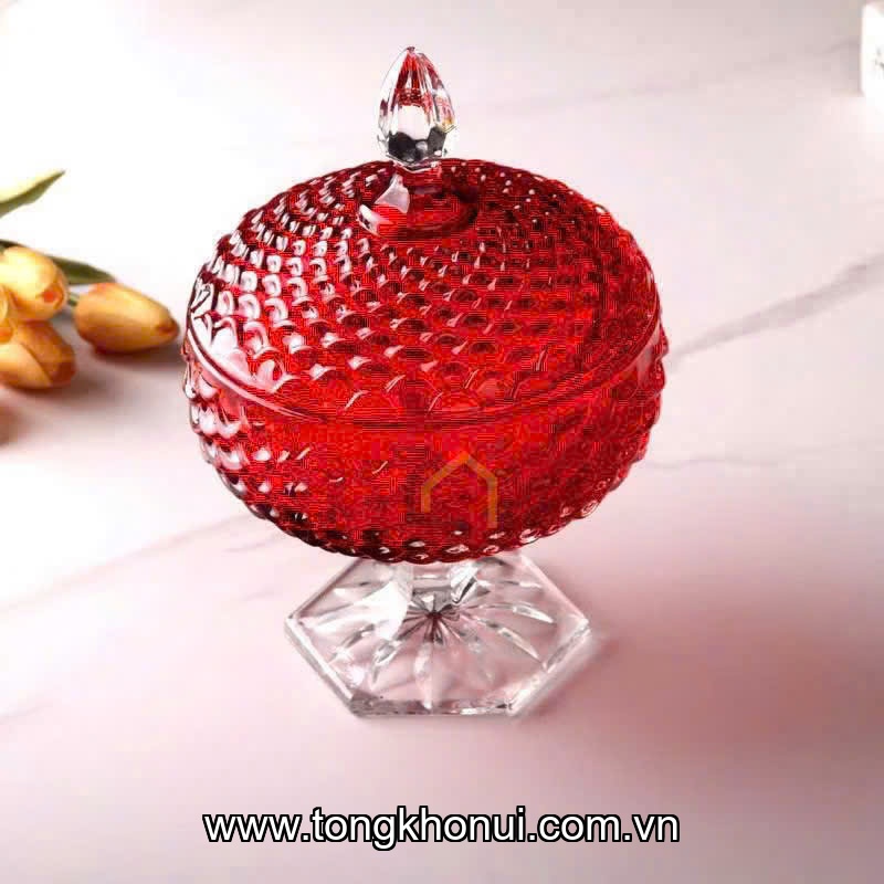 Hũ thuỷ tinh đựng bánh kẹo kèm nắp 900ml Donahome model: DN-KND KT: 16x16x25cm ảnh 2