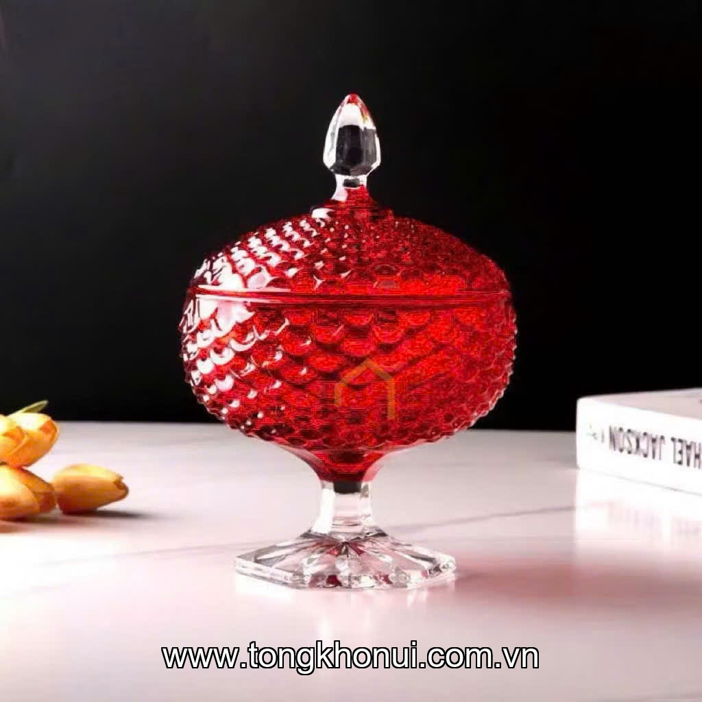 Hũ thuỷ tinh đựng bánh kẹo kèm nắp 900ml Donahome model: DN-KND KT: 16x16x25cm ảnh 3