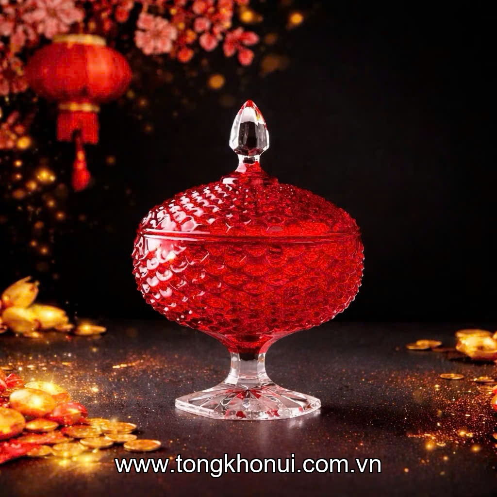 Hũ thuỷ tinh đựng bánh kẹo kèm nắp 900ml Donahome model: DN-KND KT: 16x16x25cm ảnh 6