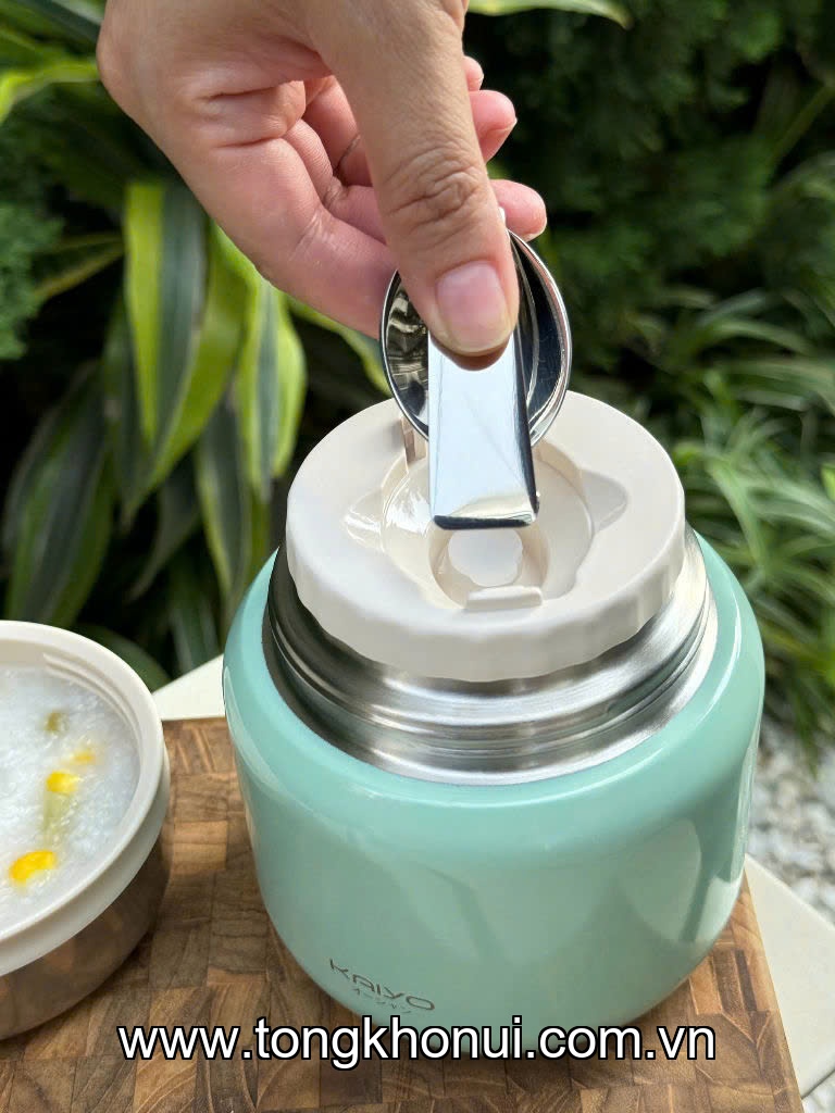 Bình ủ cháo Kaiyo dung tích 500ml, màu vàng KTJ-3970, màu xanh mint KTJ-3987 ảnh 2