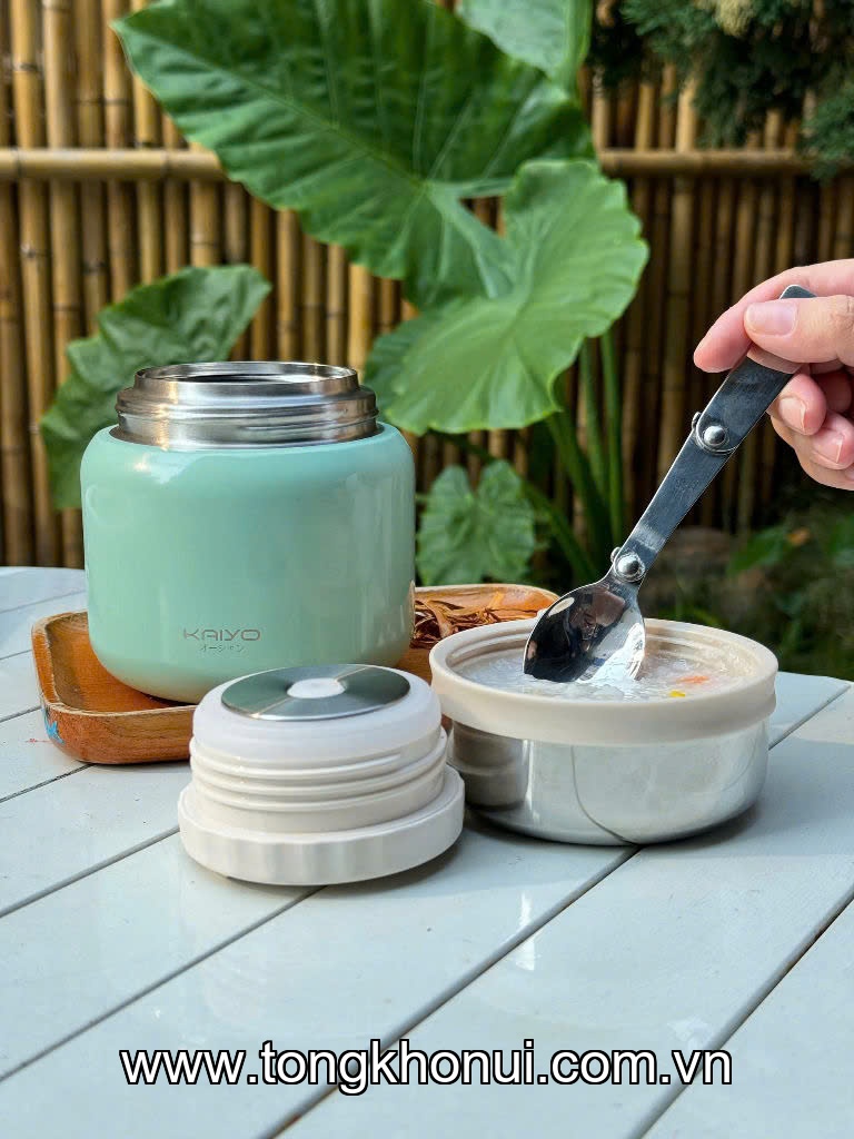 Bình ủ cháo Kaiyo dung tích 500ml, màu vàng KTJ-3970, màu xanh mint KTJ-3987 ảnh 4