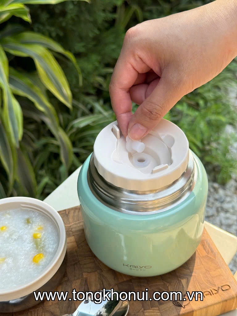 Bình ủ cháo Kaiyo dung tích 500ml, màu vàng KTJ-3970, màu xanh mint KTJ-3987 ảnh 5