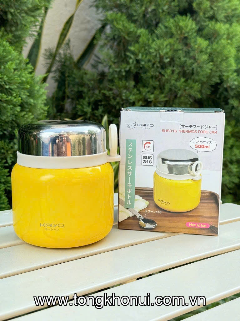 Bình ủ cháo Kaiyo dung tích 500ml, màu vàng KTJ-3970, màu xanh mint KTJ-3987 ảnh 7