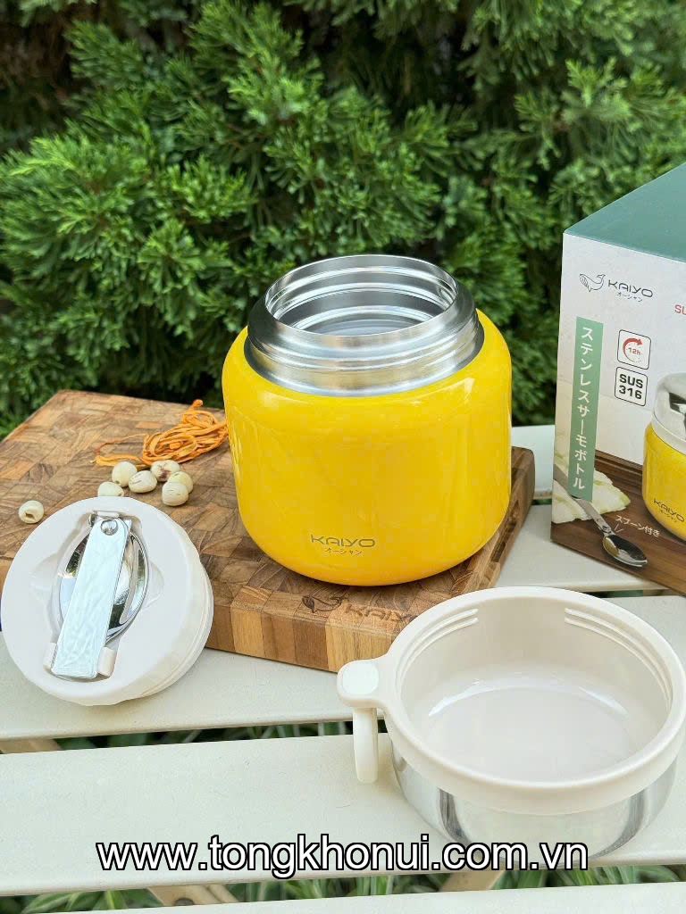 Bình ủ cháo Kaiyo dung tích 500ml, màu vàng KTJ-3970, màu xanh mint KTJ-3987 ảnh 9