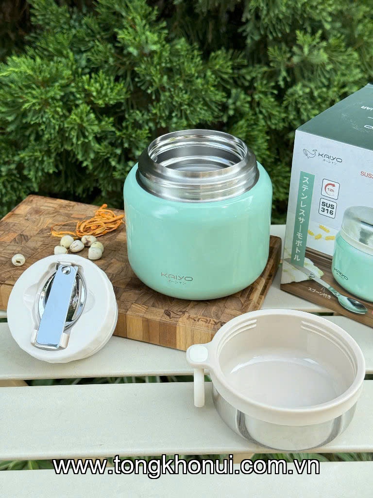 Bình ủ cháo Kaiyo dung tích 500ml, màu vàng KTJ-3970, màu xanh mint KTJ-3987 ảnh 11