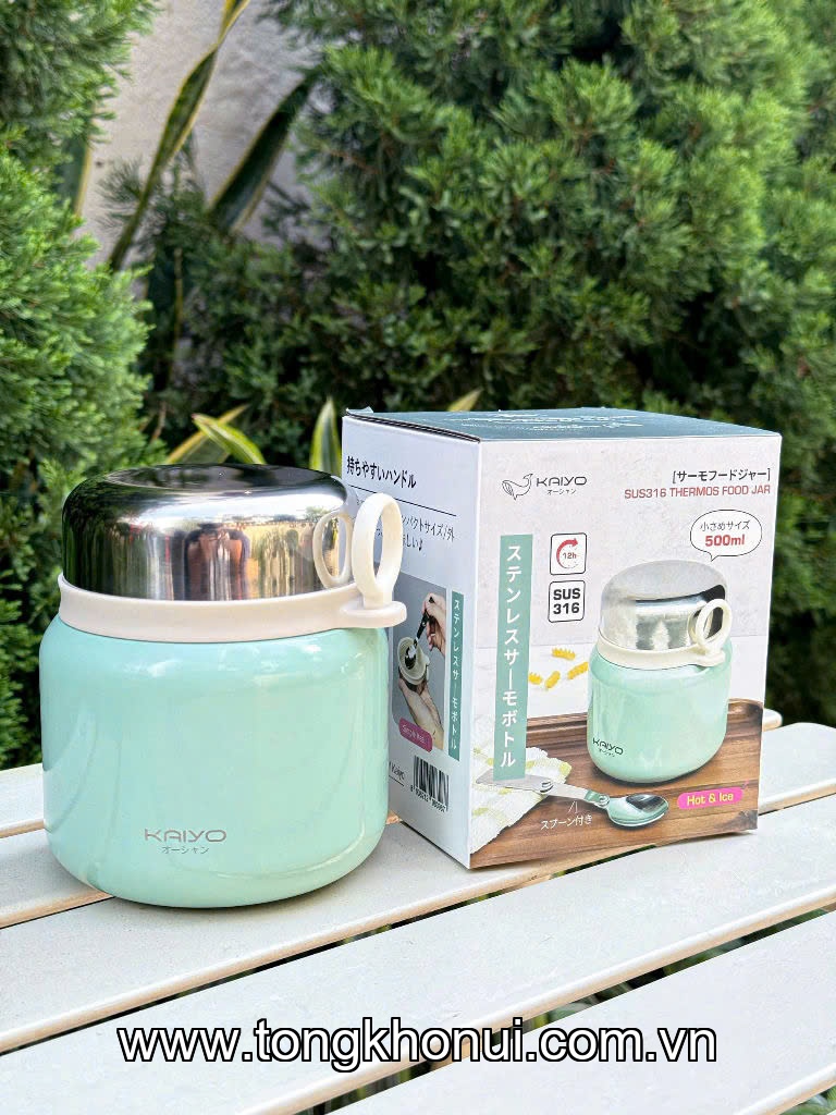 Bình ủ cháo Kaiyo dung tích 500ml, màu vàng KTJ-3970, màu xanh mint KTJ-3987 ảnh 12