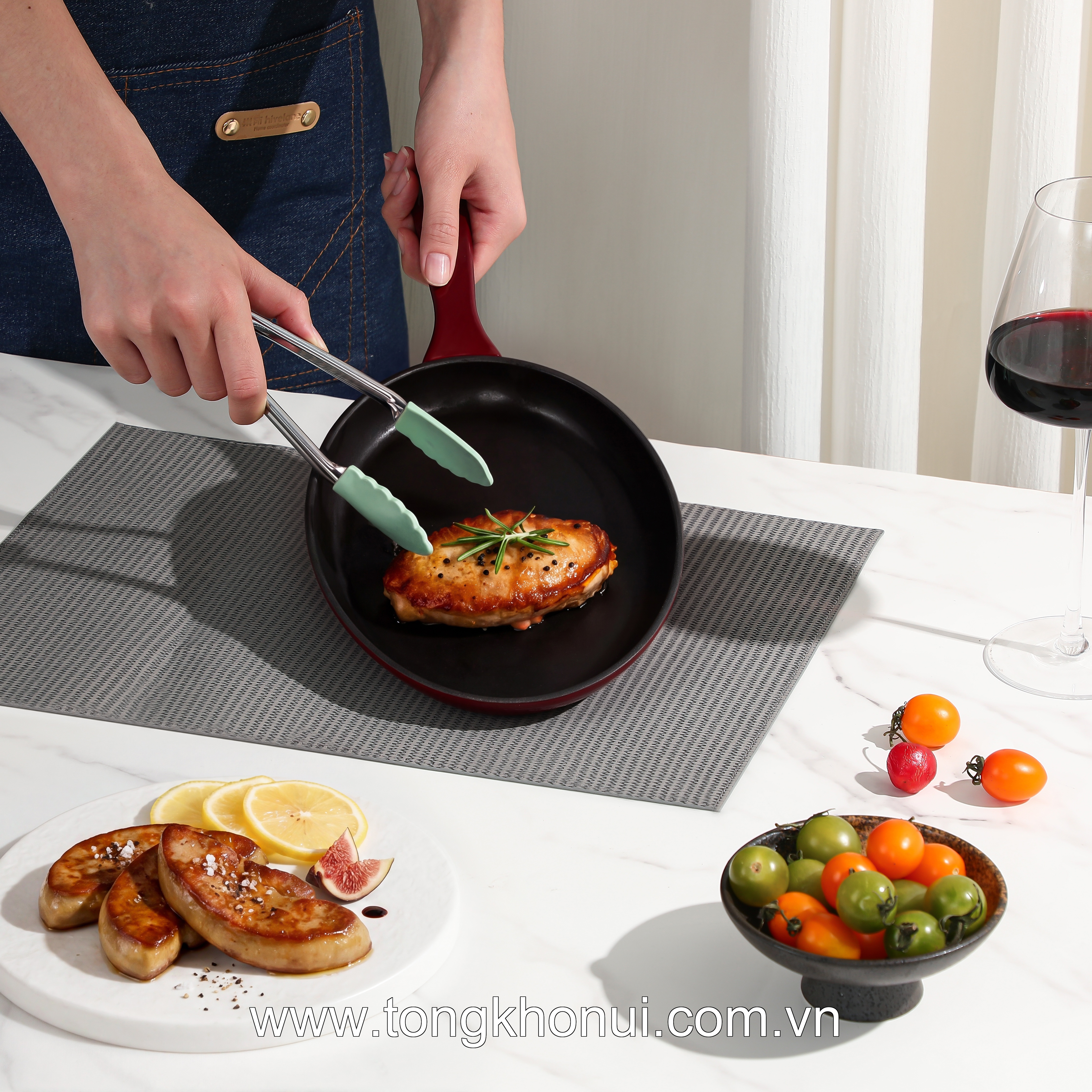 Chảo Oliu Casta R909 Reichmann Kochin trắng, đỏ 25cm, gang đúc tráng men, model: RK-AL909P25-W, RK-AL909P25-R ảnh 7