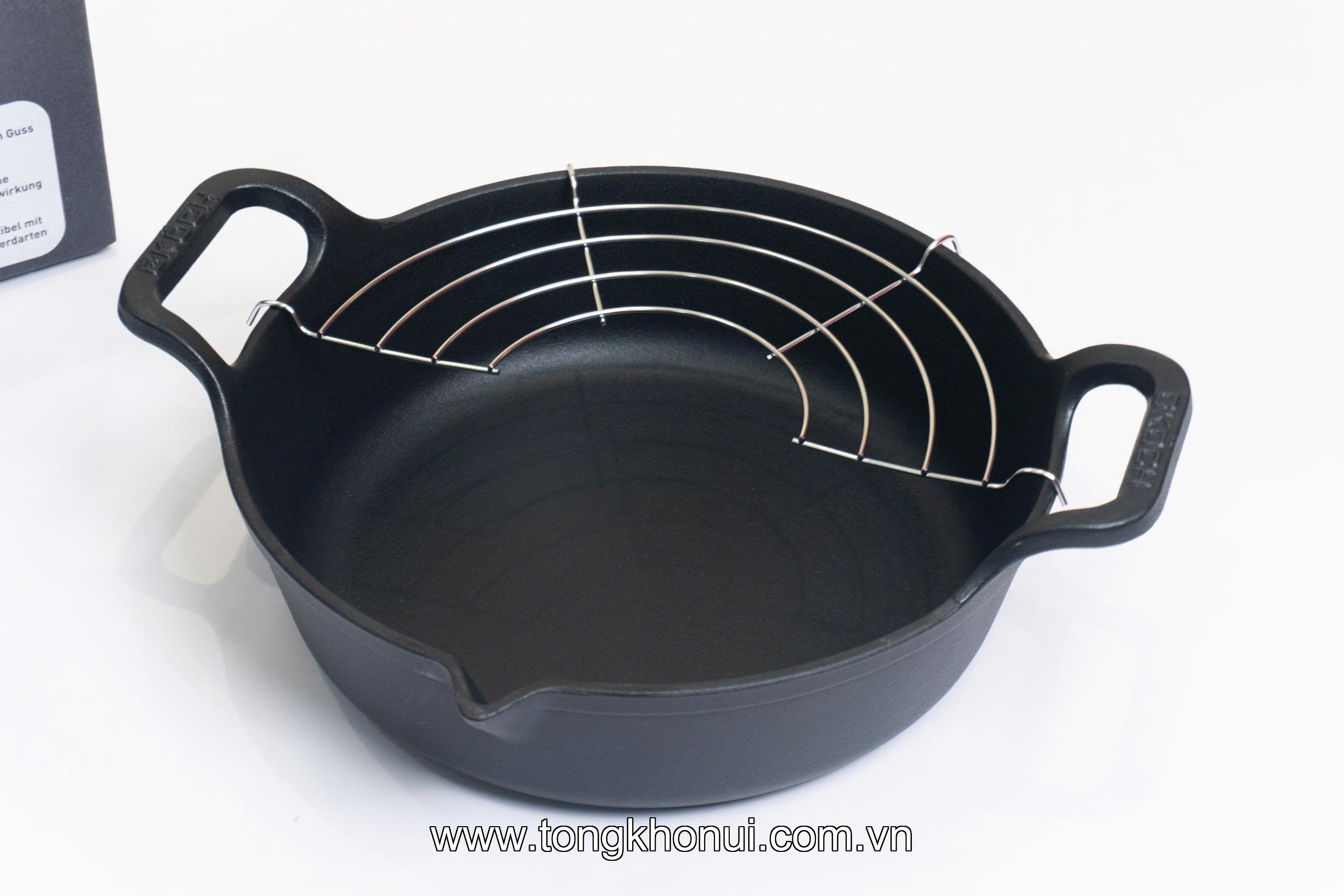 Chảo gang mỏ quạ nắp kính GKOCH 24cm CIP-21A ảnh 6