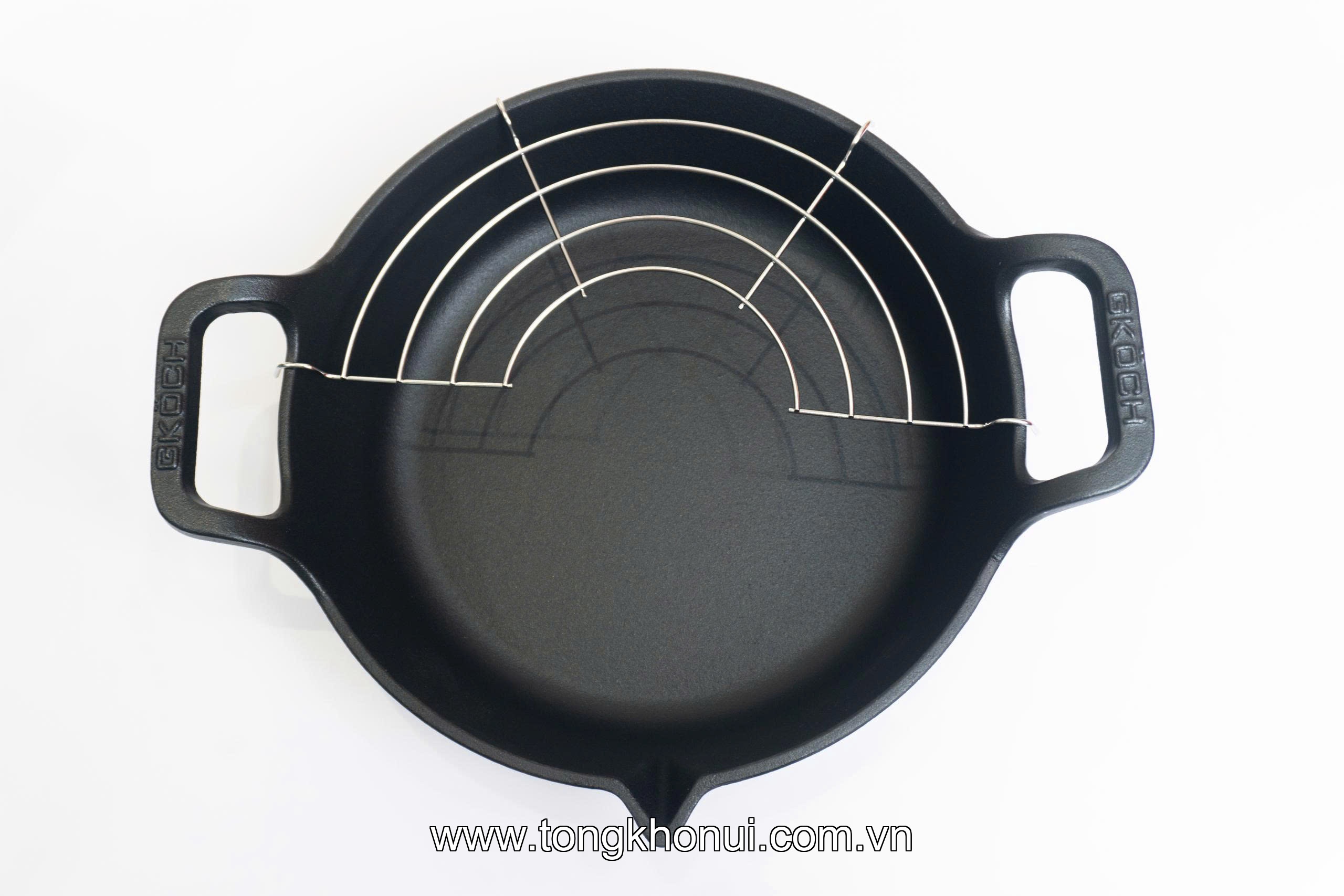 Chảo gang mỏ quạ nắp kính GKOCH 24cm CIP-21A ảnh 8