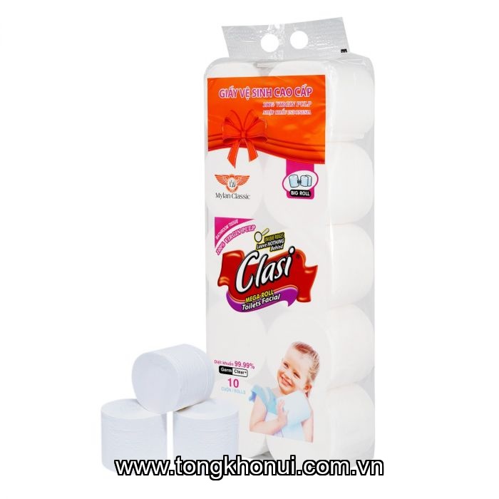 Giấy vệ sinh Clasi em bé không lõi 10 cuộn/lốc ảnh 2