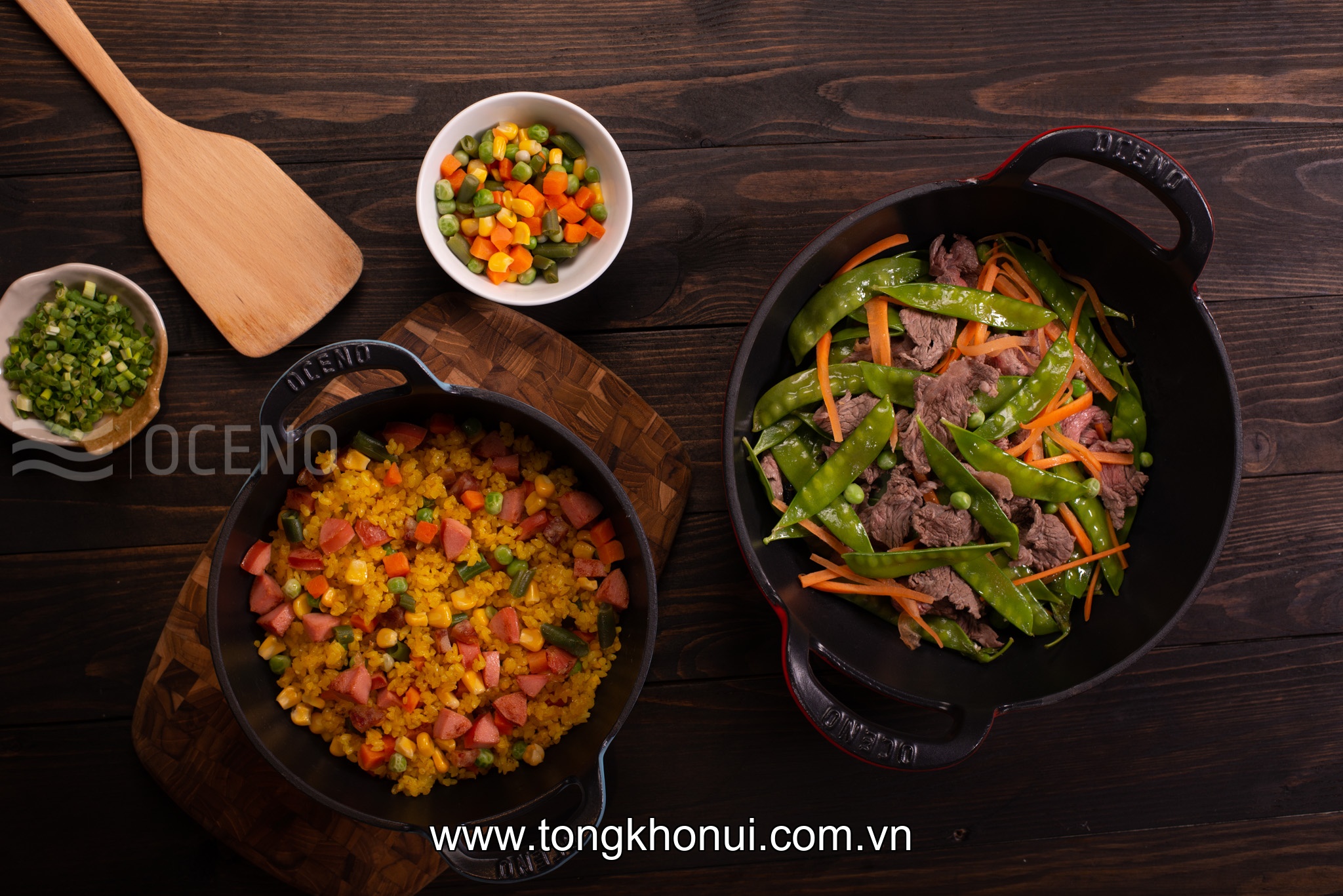 CHẢO GANG SÂU LÒNG OCENO VUNG KÍNH – 3 MÃU 2 SIZE | CHIÊN KHO OM GIỮ NHIỆT ĐỈNH, BÊ THẲNG LÊN BÀN TIỆC! ảnh 5