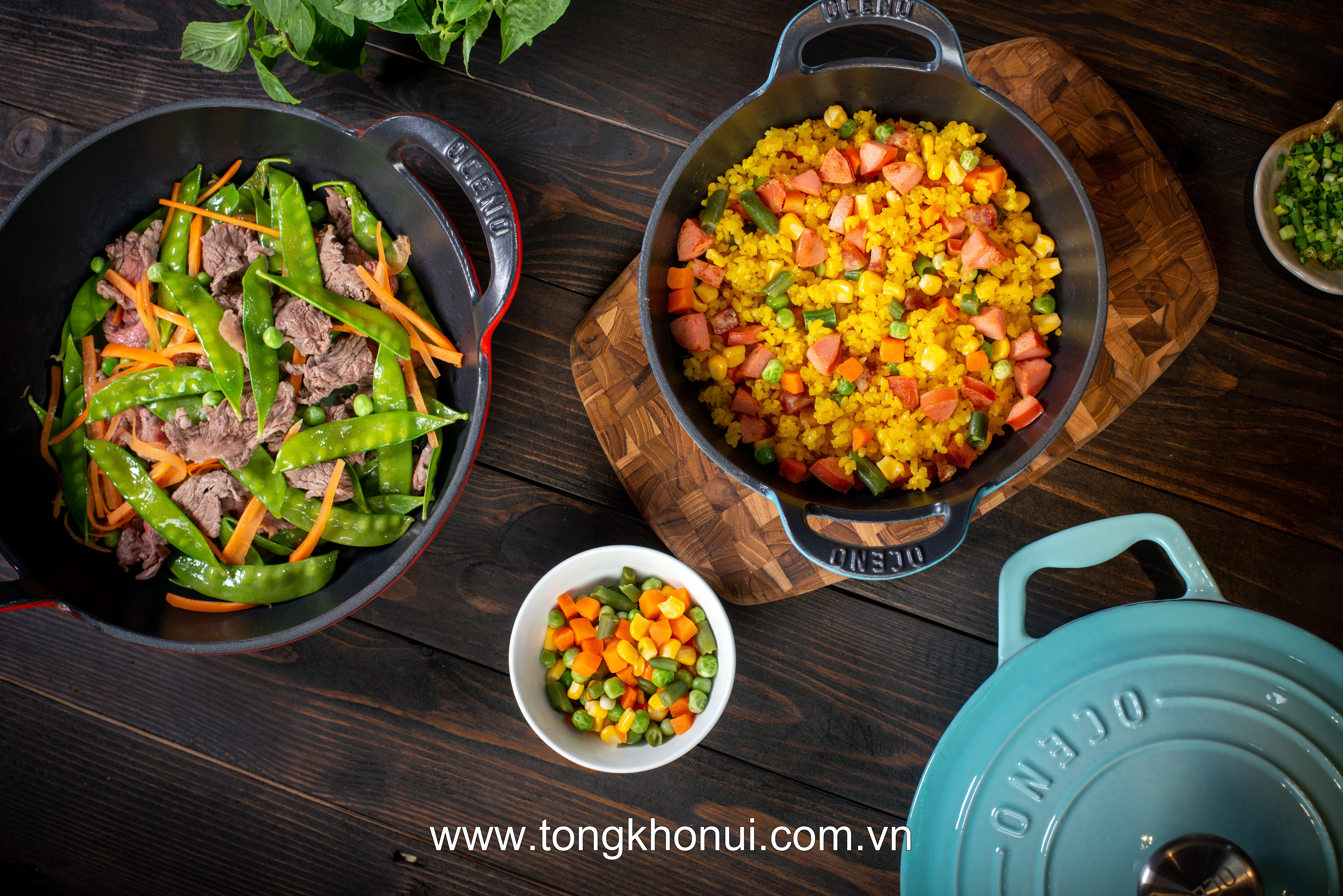 CHẢO GANG OCENO SÂU LÒNG CÓ VUNG KÍNH MÀU ĐỎ, XANH MINT 20CM – MÃ OSP-1297, OSP-1303 ảnh 4