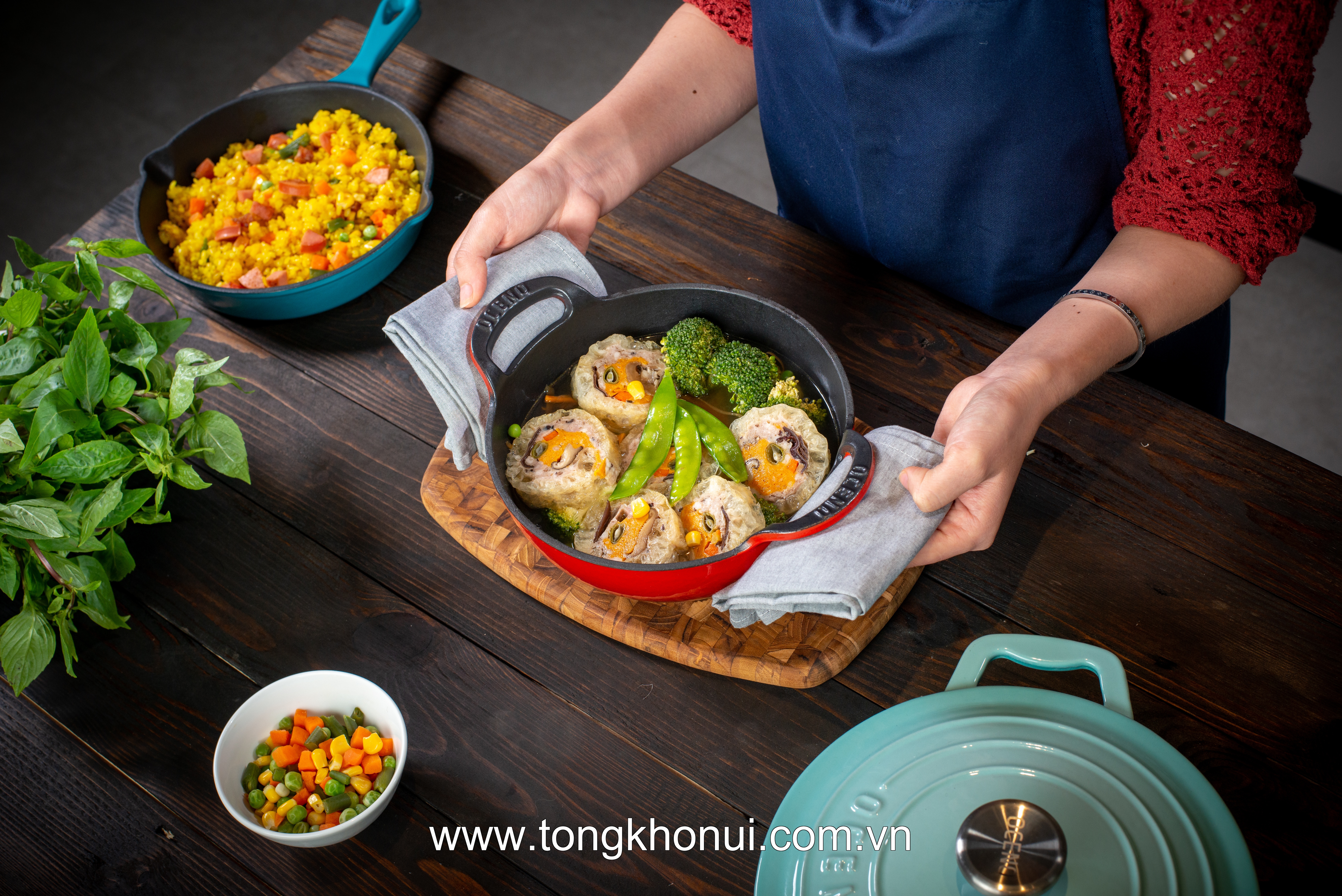 CHẢO GANG SÂU LÒNG OCENO VUNG KÍNH – 3 MÃU 2 SIZE | CHIÊN KHO OM GIỮ NHIỆT ĐỈNH, BÊ THẲNG LÊN BÀN TIỆC! ảnh 9