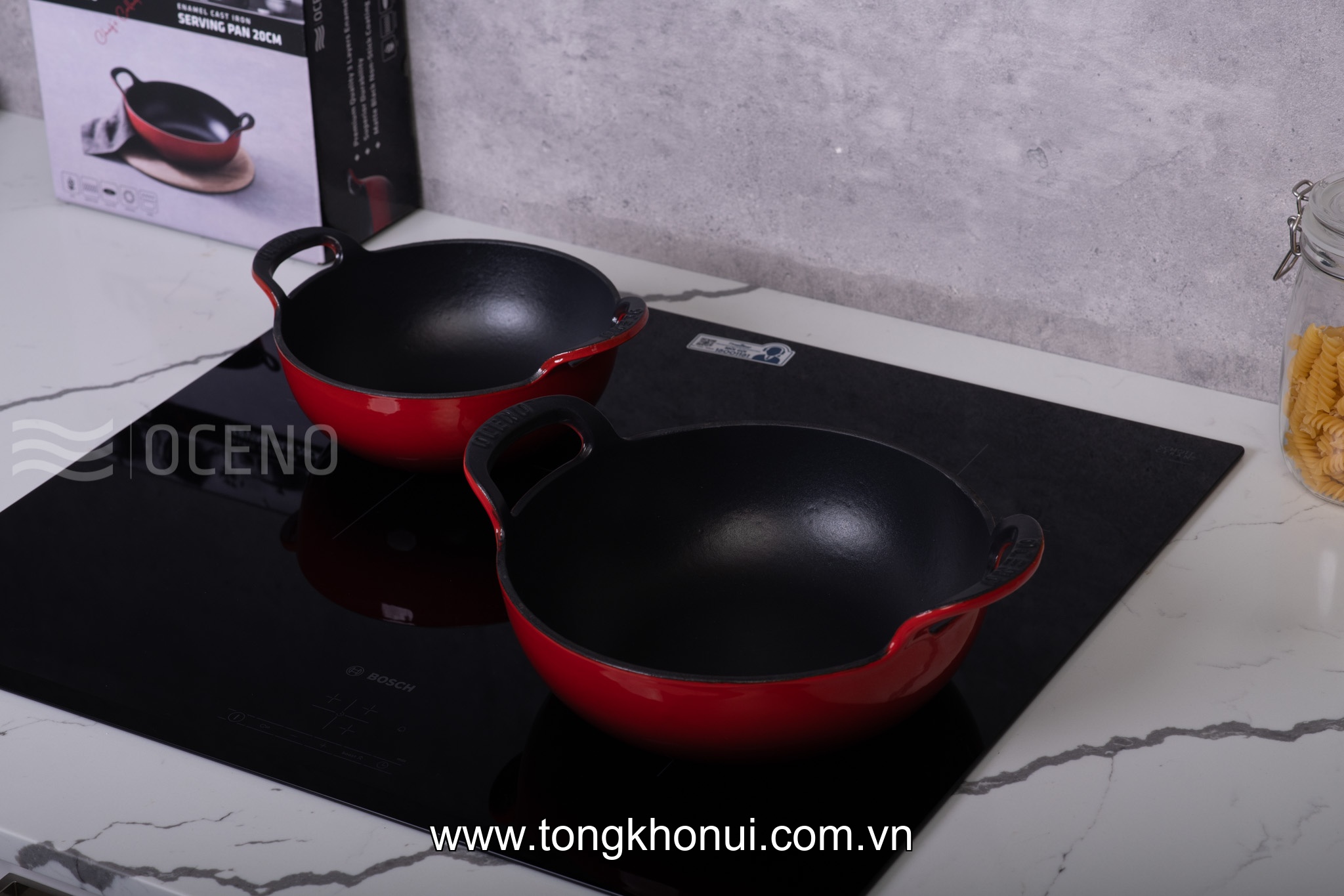 CHẢO GANG SÂU LÒNG OCENO VUNG KÍNH – 3 MÃU 2 SIZE | CHIÊN KHO OM GIỮ NHIỆT ĐỈNH, BÊ THẲNG LÊN BÀN TIỆC! ảnh 13