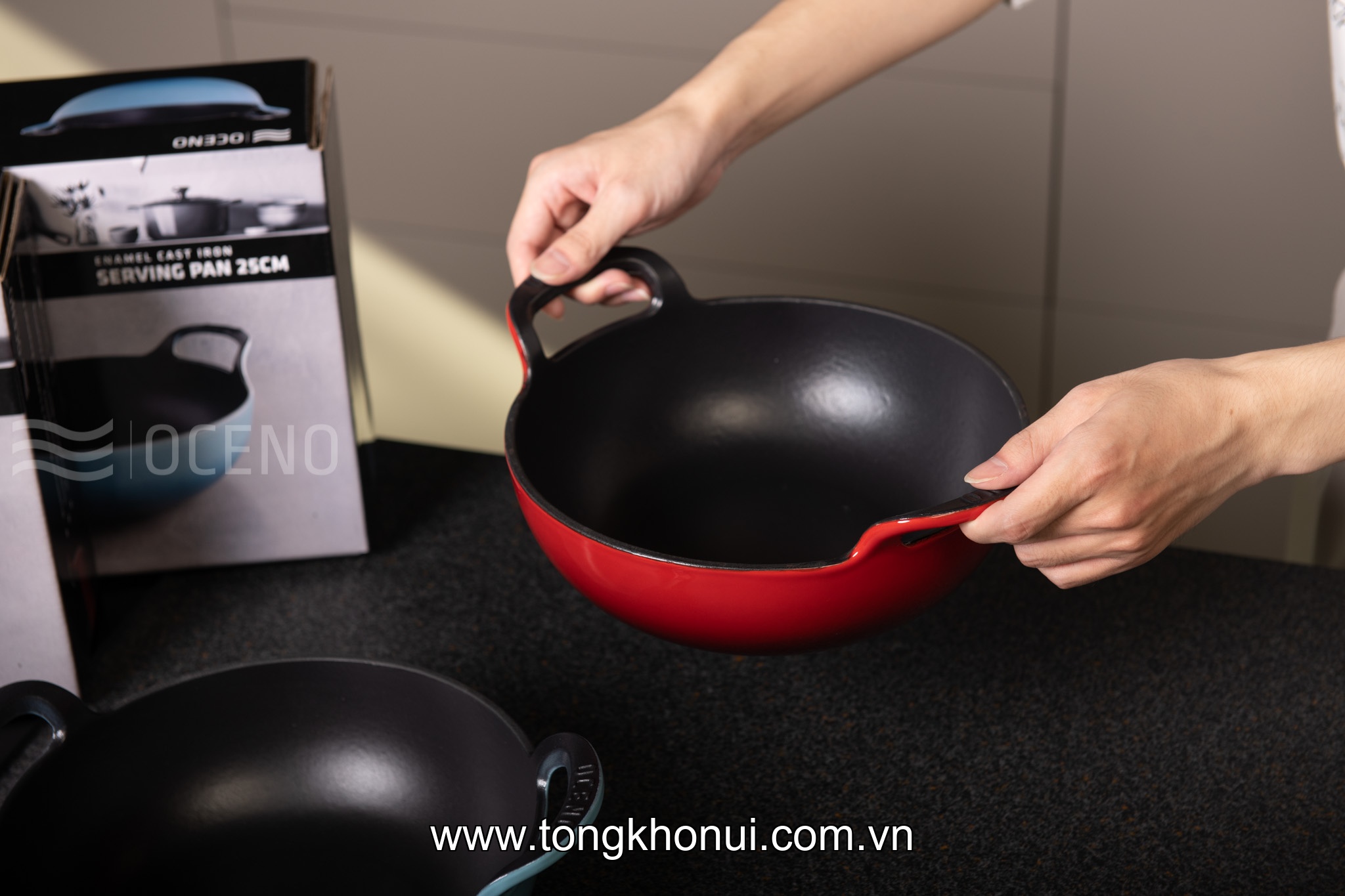 CHẢO GANG SÂU LÒNG OCENO VUNG KÍNH – 3 MÃU 2 SIZE | CHIÊN KHO OM GIỮ NHIỆT ĐỈNH, BÊ THẲNG LÊN BÀN TIỆC! ảnh 14