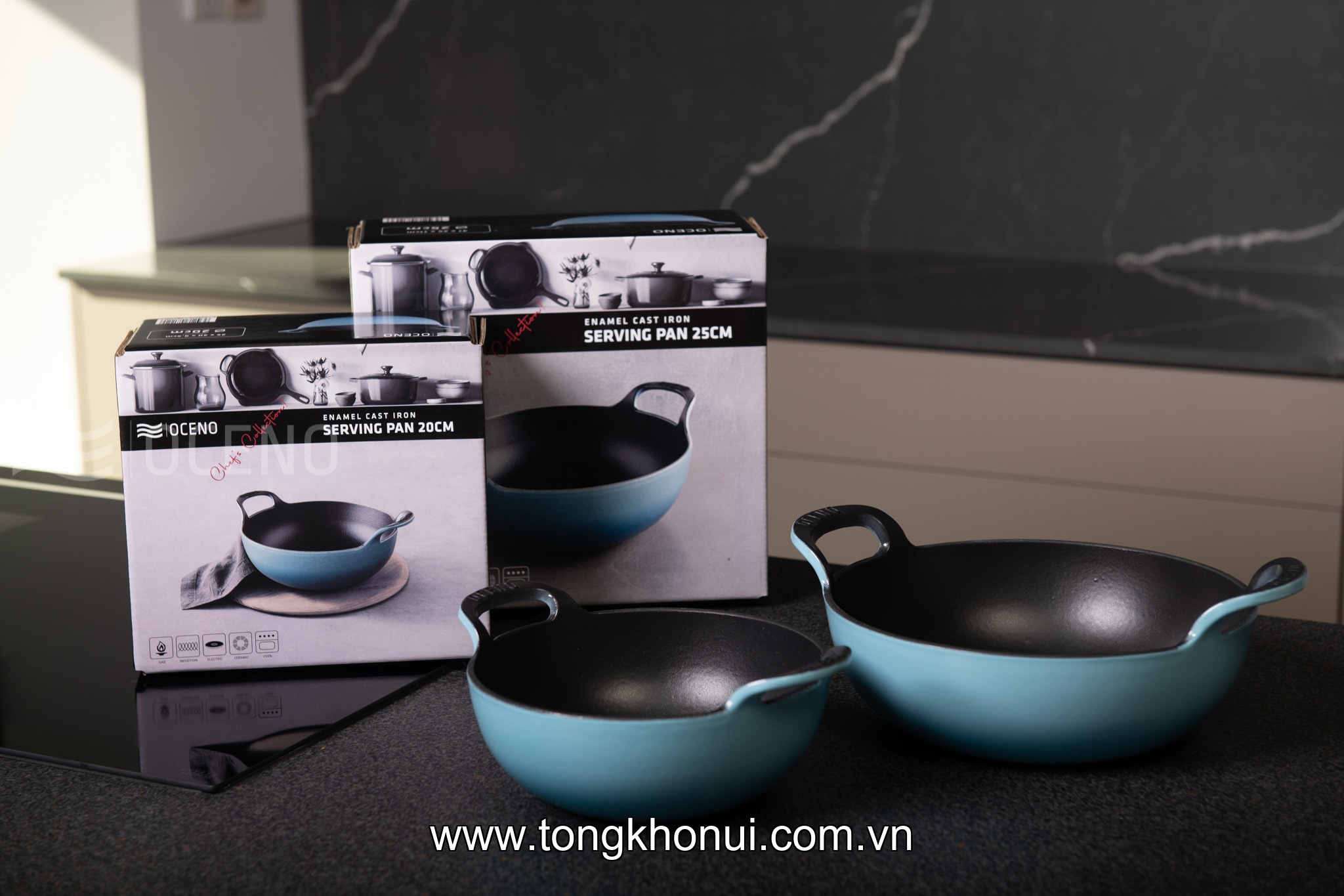 CHẢO GANG SÂU LÒNG OCENO VUNG KÍNH – 3 MÃU 2 SIZE | CHIÊN KHO OM GIỮ NHIỆT ĐỈNH, BÊ THẲNG LÊN BÀN TIỆC! ảnh 15
