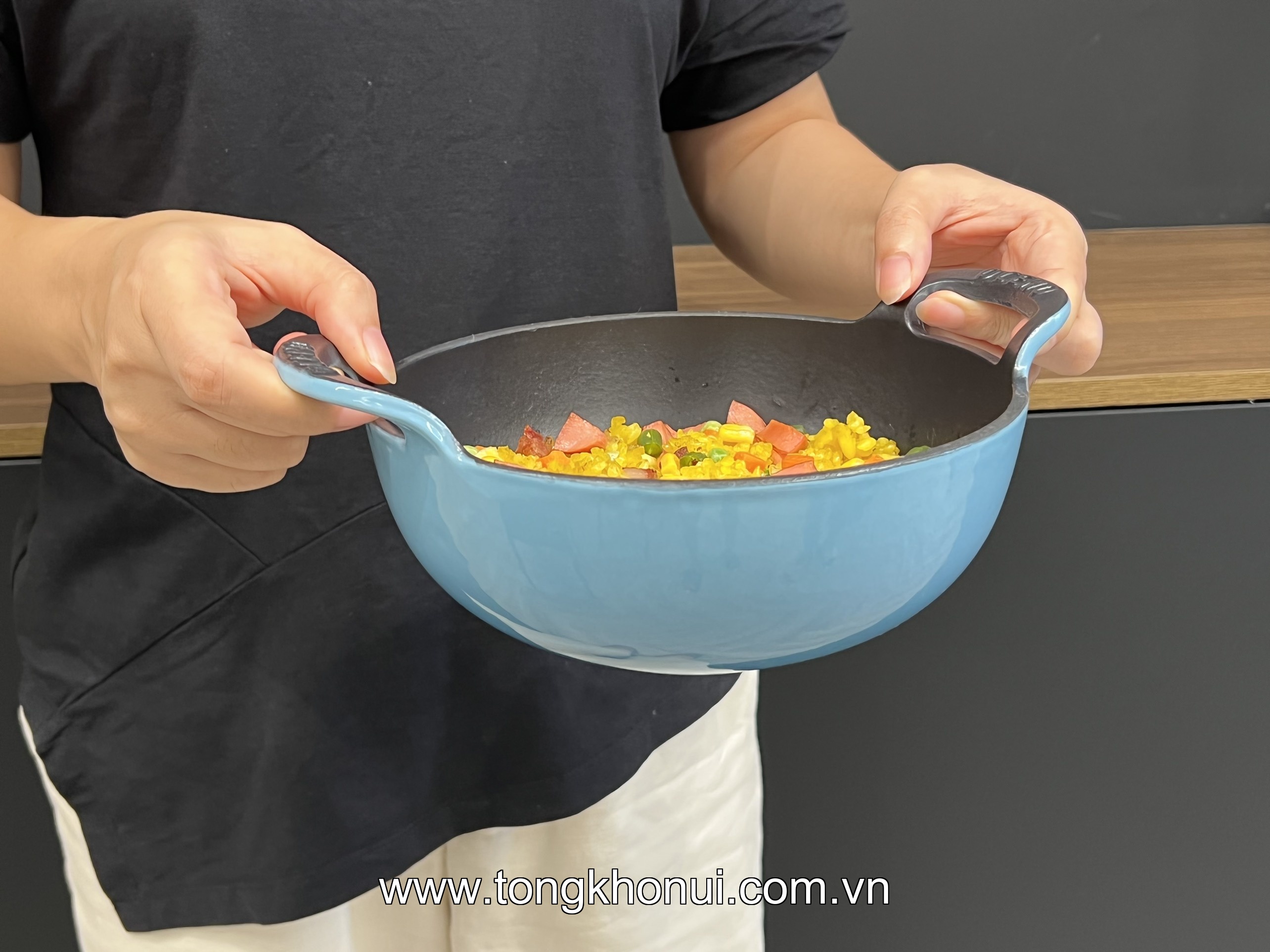 CHẢO GANG OCENO SÂU LÒNG CÓ VUNG KÍNH MÀU ĐỎ, XANH MINT 20CM – MÃ OSP-1297, OSP-1303 ảnh 14