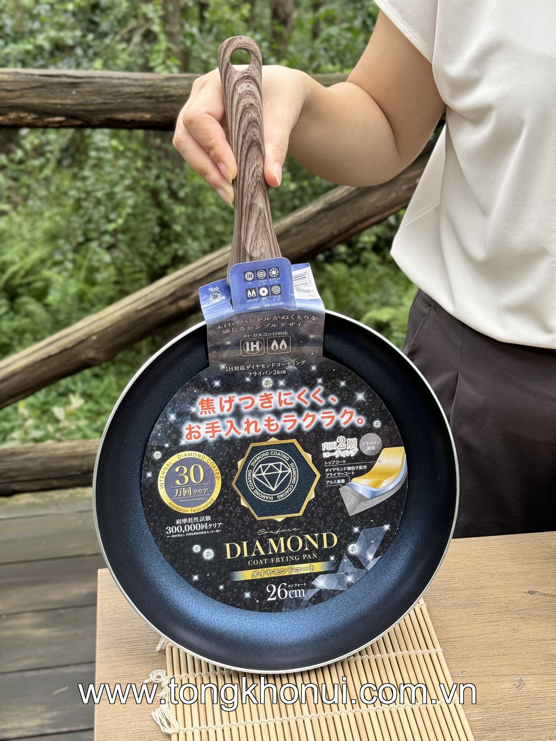 Chảo nhôm chống dính Diamond sâu lòng Kakusee sz24cm 156330 ảnh 11