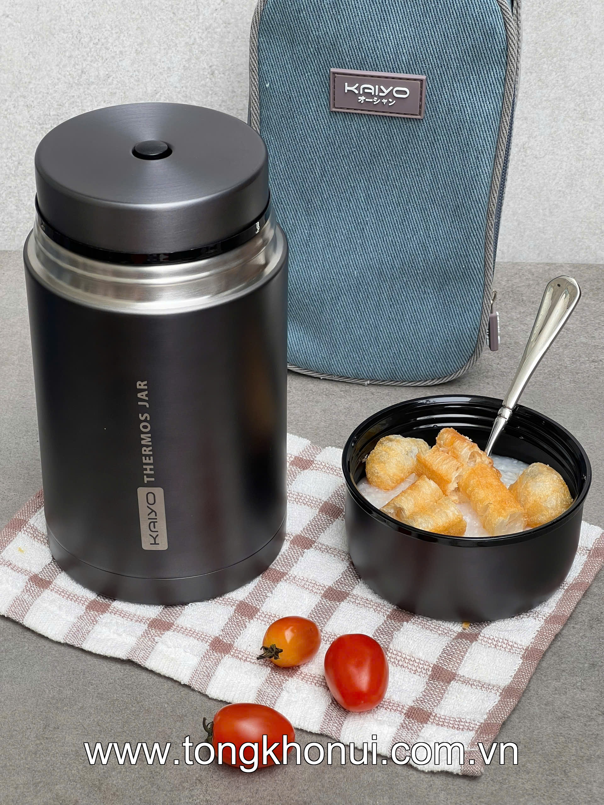 Bình ủ cháo Kaiyo, dung tích 1000ml, màu hồng, ghi thân hộp inox, cách nhiệt chân không ( KTJ-3444, KTJ-3451 ) ảnh 6