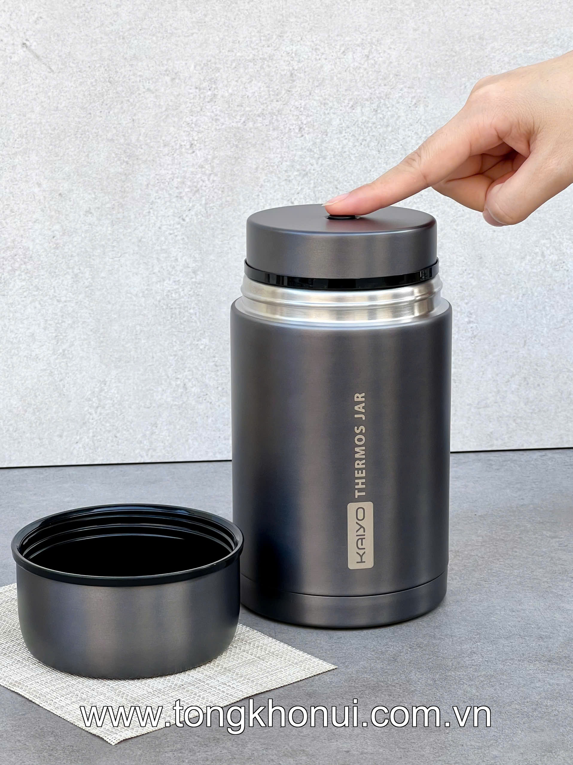 Bình ủ cháo Kaiyo, dung tích 1000ml, màu hồng, ghi thân hộp inox, cách nhiệt chân không ( KTJ-3444, KTJ-3451 ) ảnh 9