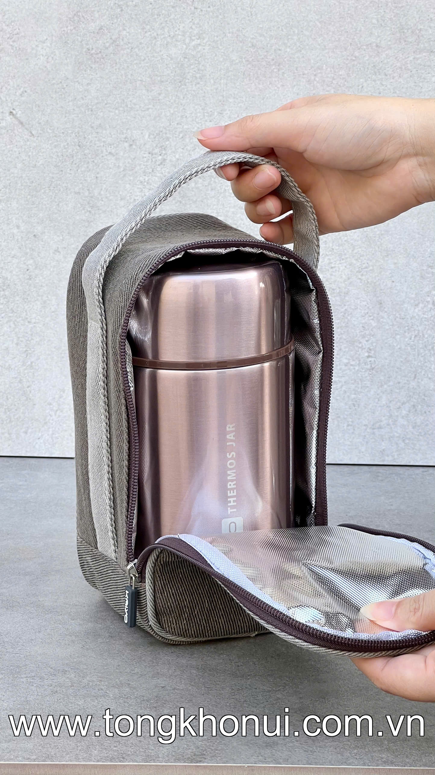 Bình ủ cháo Kaiyo, dung tích 1000ml, màu hồng, ghi thân hộp inox, cách nhiệt chân không ( KTJ-3444, KTJ-3451 ) ảnh 11