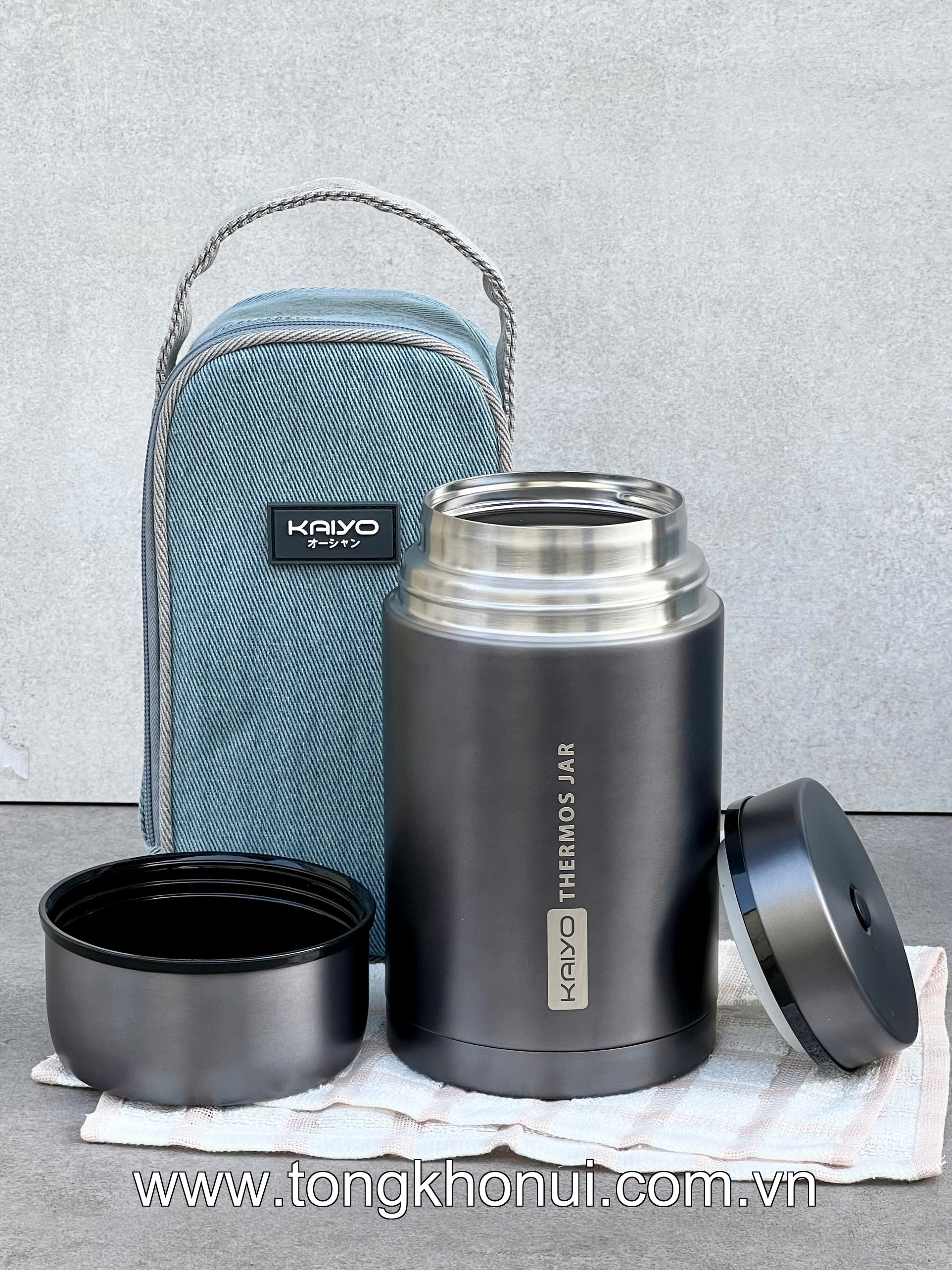 Bình ủ cháo Kaiyo, dung tích 1000ml, màu hồng, ghi thân hộp inox, cách nhiệt chân không ( KTJ-3444, KTJ-3451 ) ảnh 12