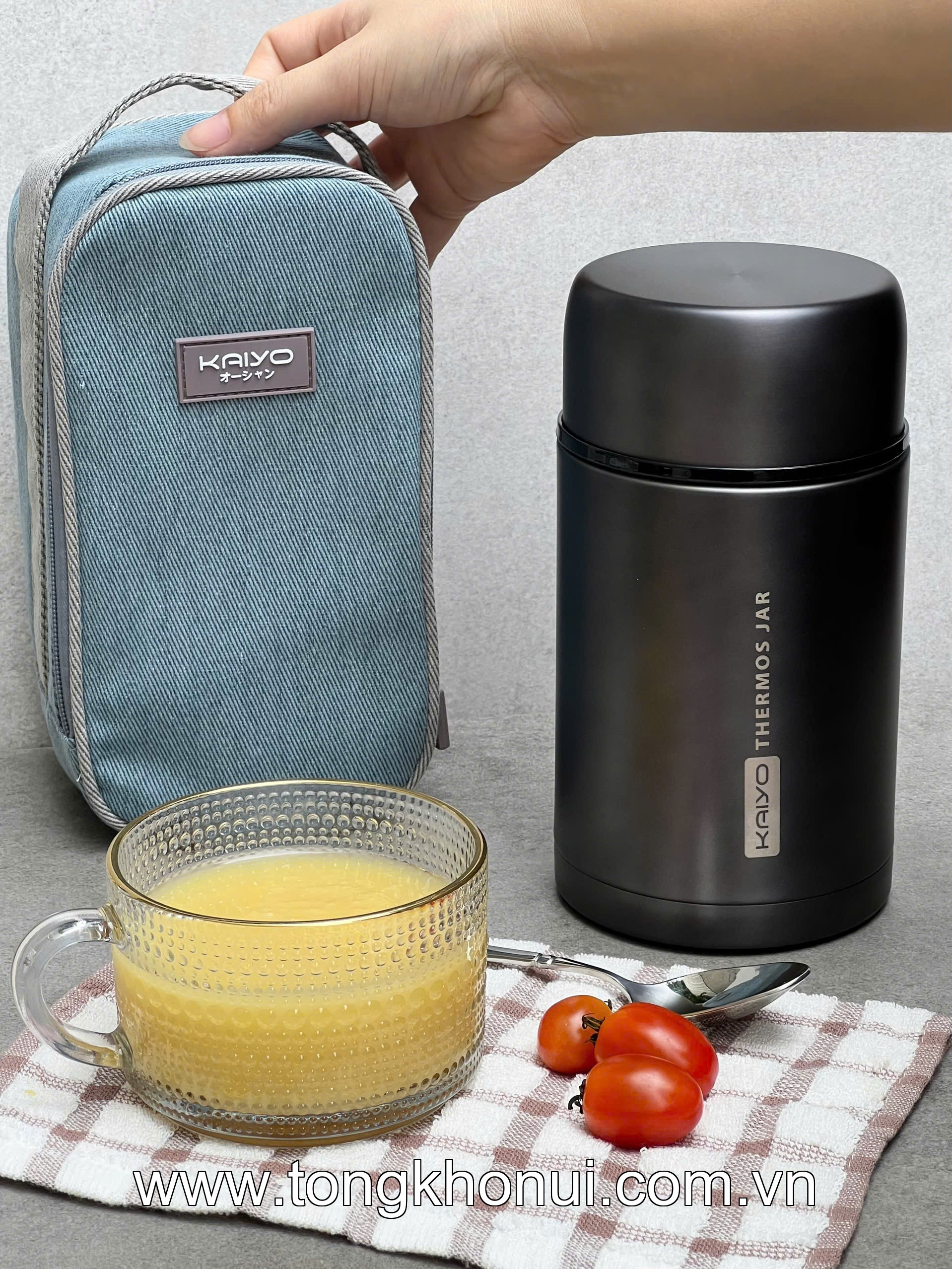 Bình ủ cháo Kaiyo, dung tích 1000ml, màu hồng, ghi thân hộp inox, cách nhiệt chân không ( KTJ-3444, KTJ-3451 ) ảnh 14