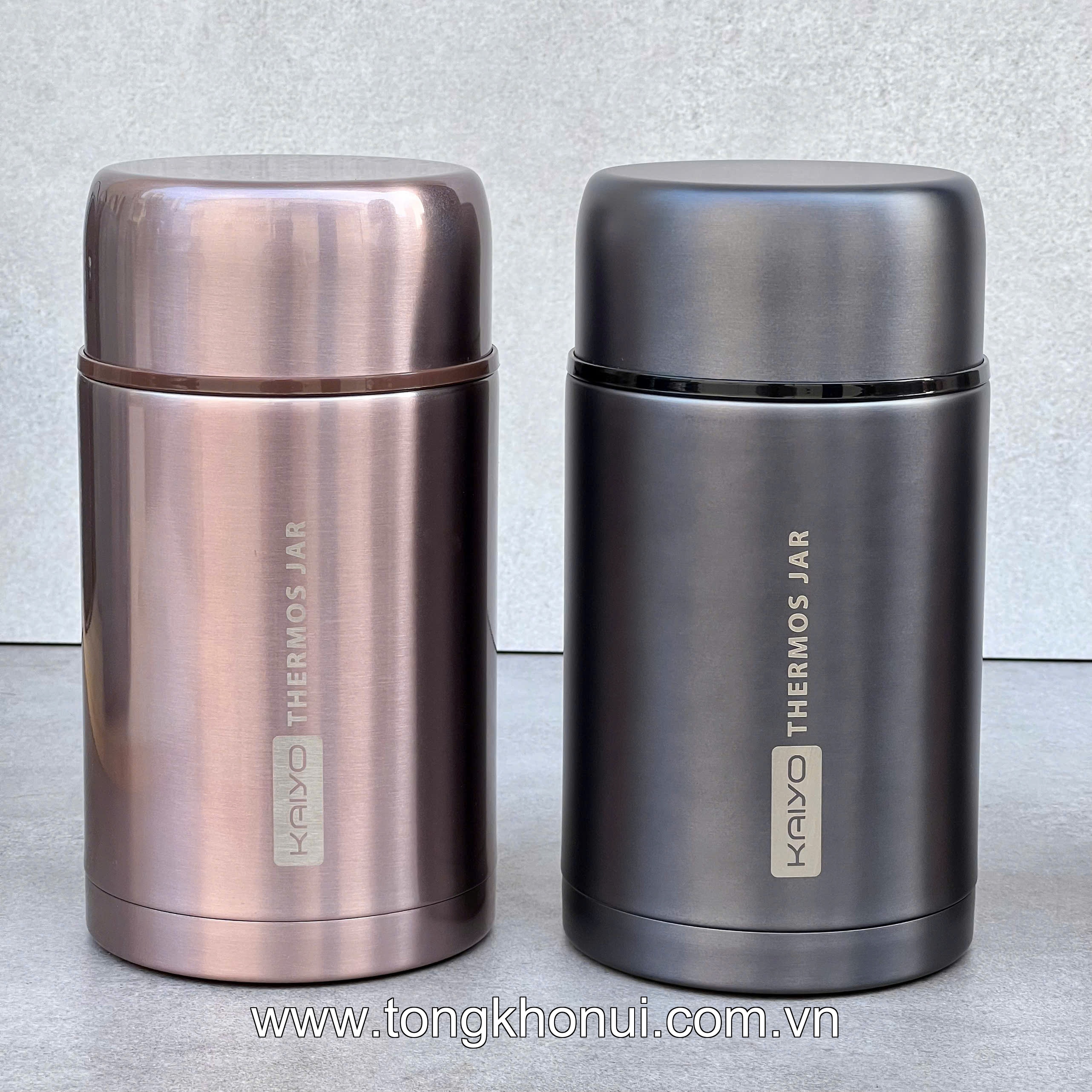 Bình ủ cháo Kaiyo, dung tích 1000ml, màu hồng, ghi thân hộp inox, cách nhiệt chân không ( KTJ-3444, KTJ-3451 ) ảnh 1