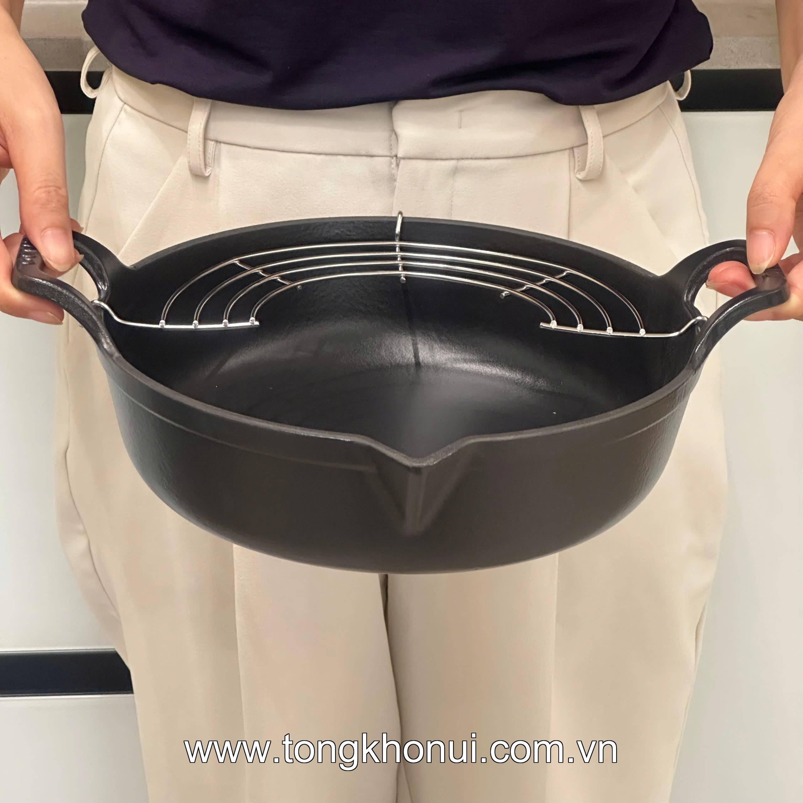 Chảo gang Oceno kèm giá gác size 20,24cm OFR-1242, OFR-1259 ảnh 7