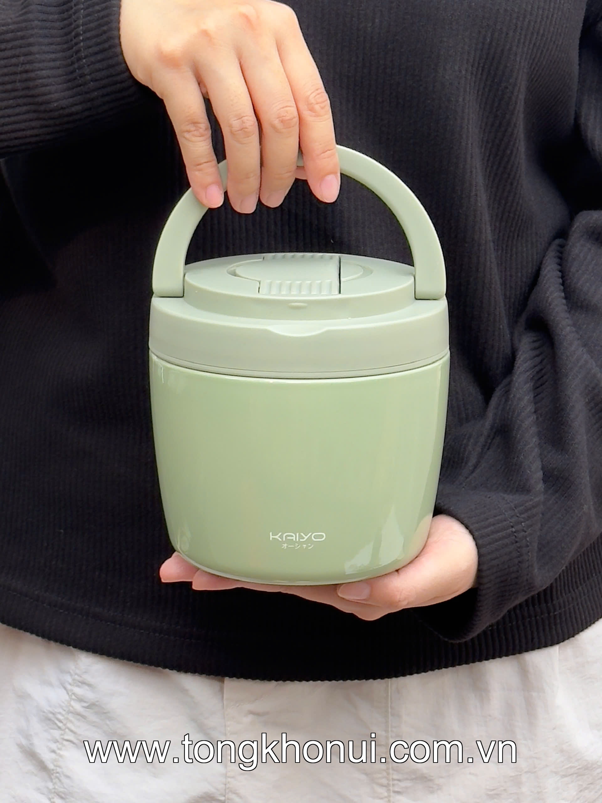 Cặp lồng giữ nhiệt Kaiyo 1000ml màu xanh mint, ghi, vàng đồng không dùng điện ( KVL-6513 KVL-6520 KVL-6537 ) ảnh 5