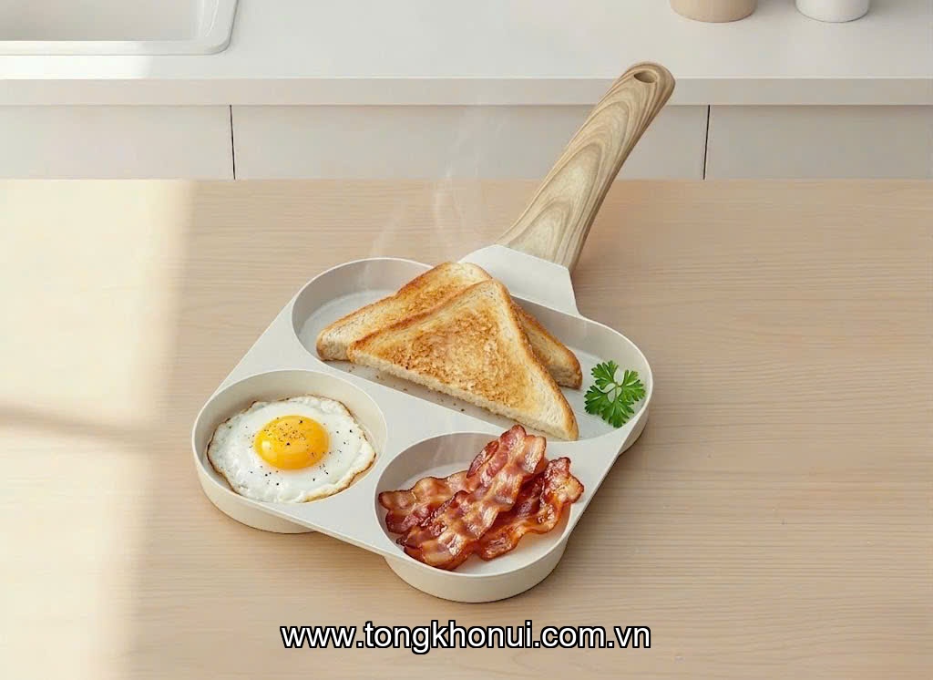 Chảo vuông chia ngăn, nhôm đúc đáy từ nguyên khối Todaii . Mã TDI-4516109 ảnh 4