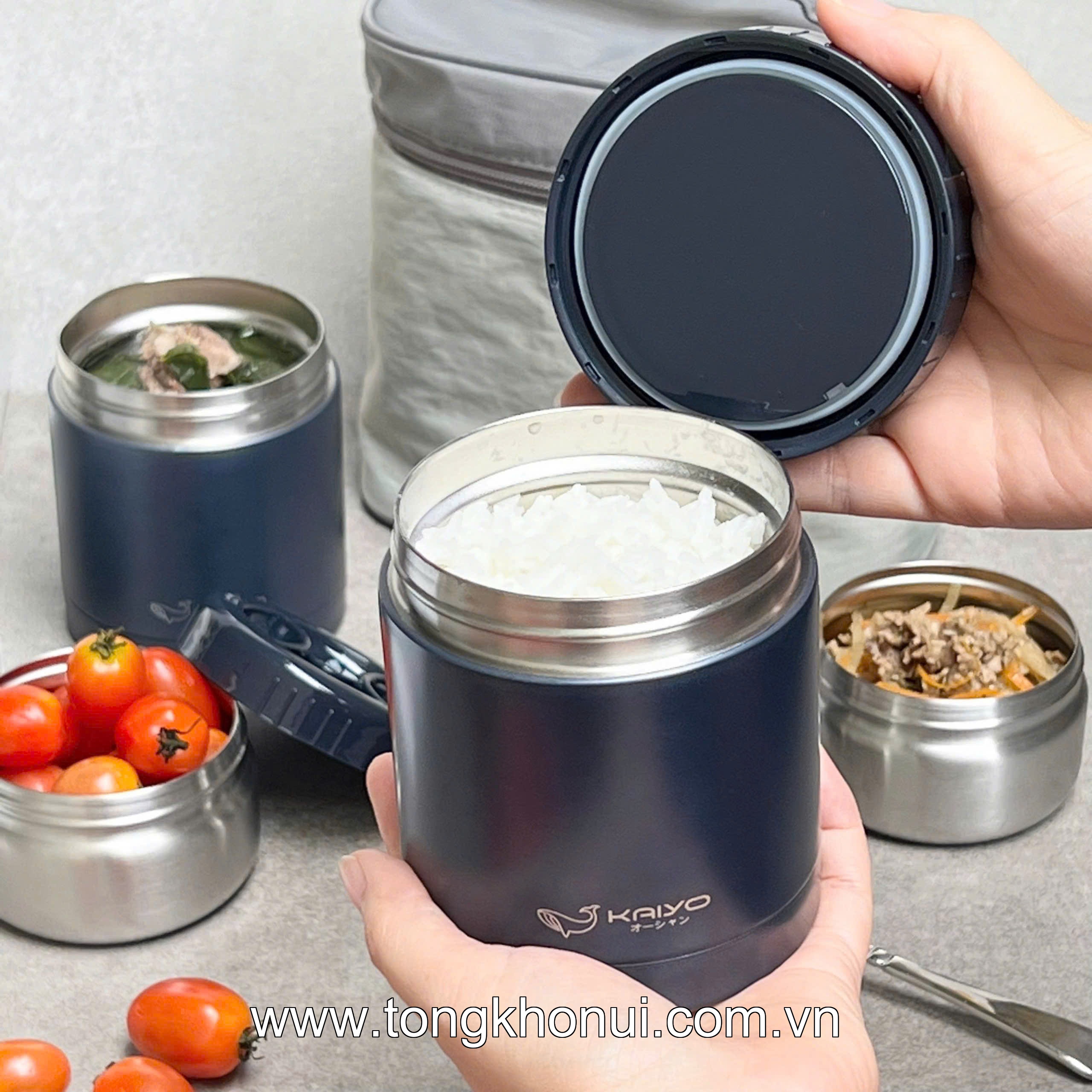 Bộ hộp cơm giữ nhiệt Kaiyo 5 món 1200ml KVL-3284, KVL-3291 ảnh 13