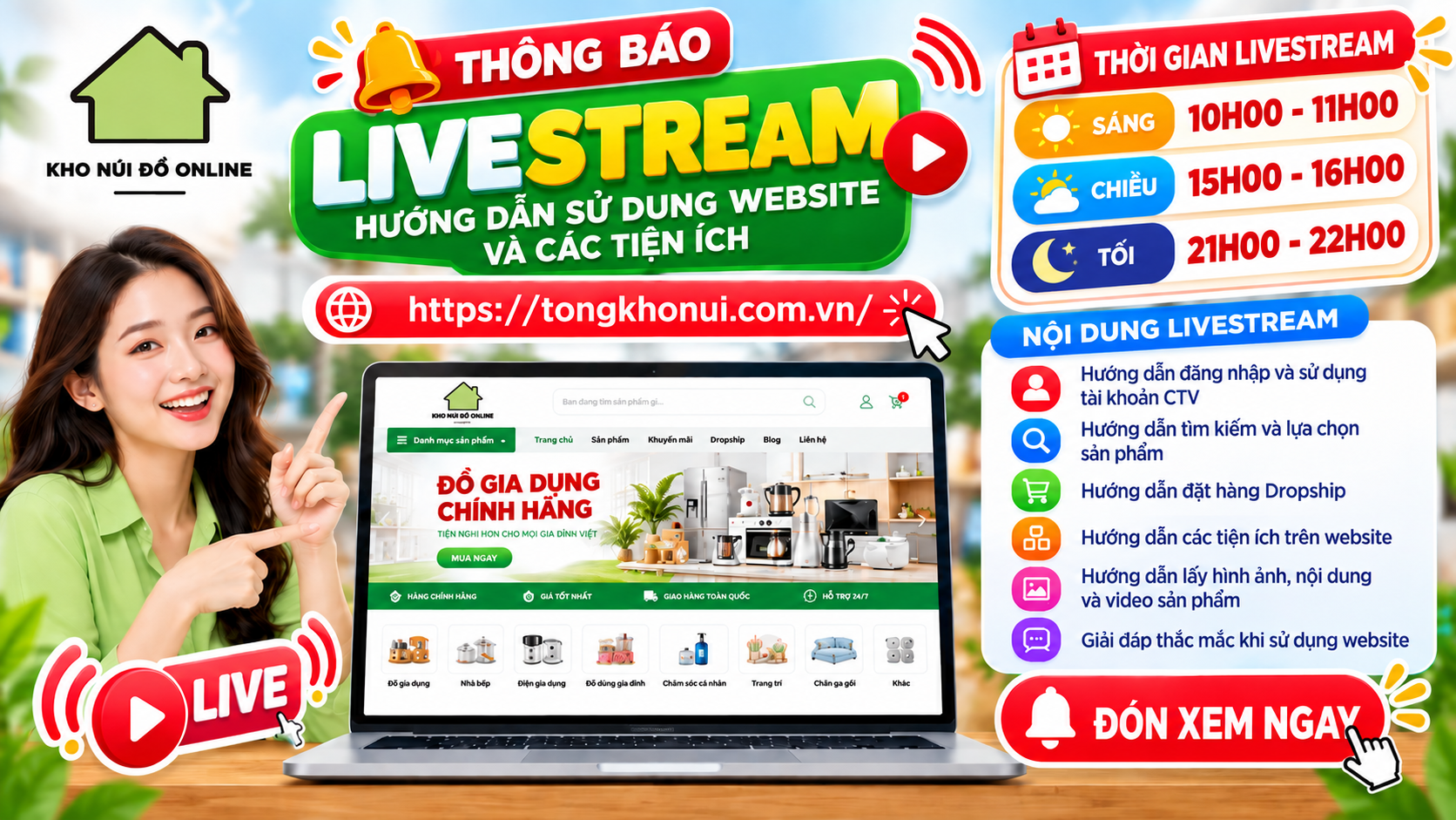 📢 THÔNG BÁO LIVESTREAM HƯỚNG DẪN SỬ DỤNG WEBSITE