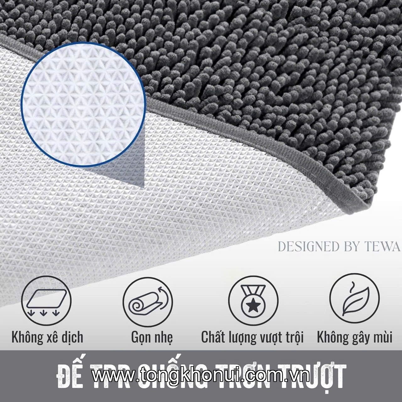THẢM TRẢI SÀN NHUNG TUYẾT CHENILLE DÀI 120x45CM TEWA – MÃ 80028 ảnh 8