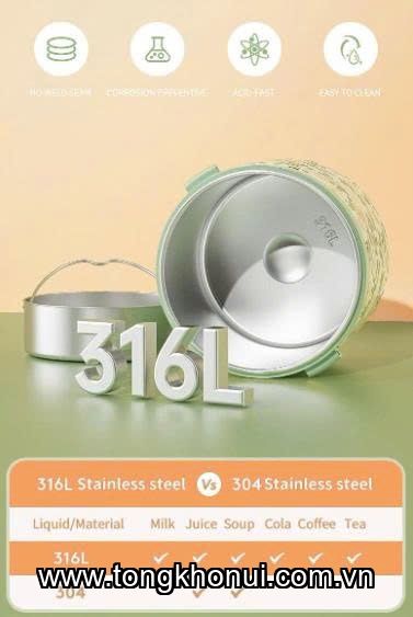 CẶP LỒNG Ủ CHÁO ĐA NĂNG OYATTON O53 1700ML – INOX 316L, GIỮ NÓNG 24H, GIOĂNG SILICON CHỐNG TRÀN! ảnh 2