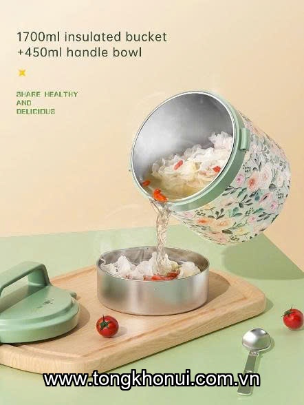 CẶP LỒNG Ủ CHÁO ĐA NĂNG OYATTON O53 1700ML – INOX 316L, GIỮ NÓNG 24H, GIOĂNG SILICON CHỐNG TRÀN! ảnh 5
