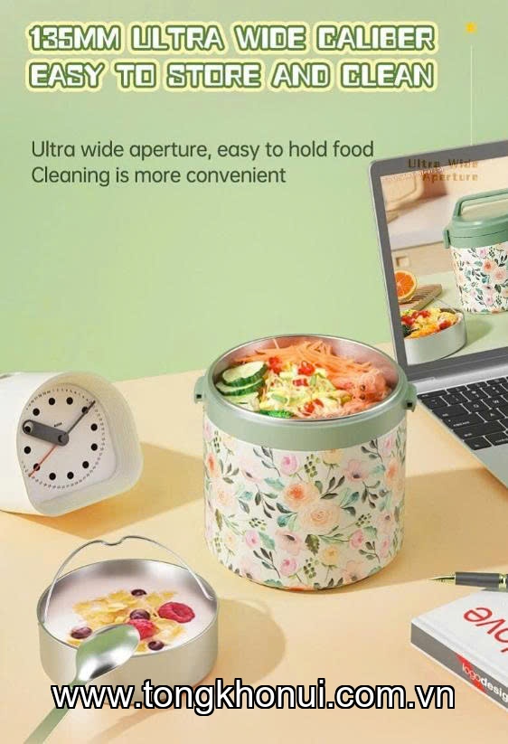 CẶP LỒNG Ủ CHÁO ĐA NĂNG OYATTON O53 1700ML – INOX 316L, GIỮ NÓNG 24H, GIOĂNG SILICON CHỐNG TRÀN! ảnh 8
