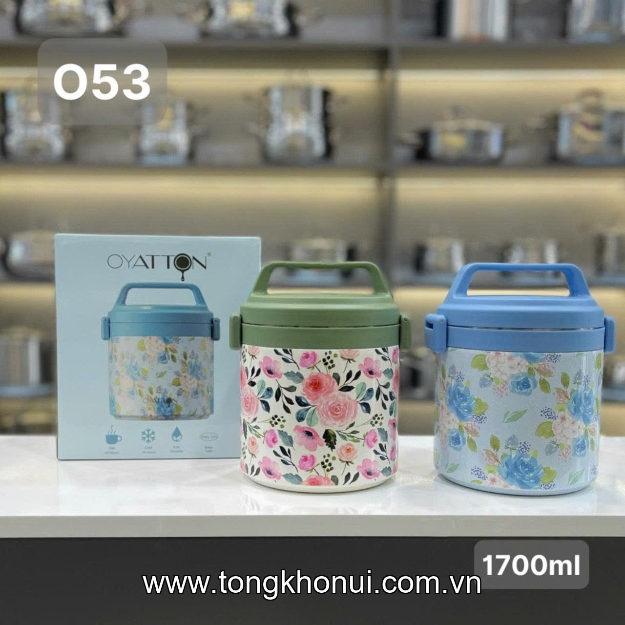 CẶP LỒNG Ủ CHÁO ĐA NĂNG OYATTON O53 1700ML – INOX 316L, GIỮ NÓNG 24H, GIOĂNG SILICON CHỐNG TRÀN! ảnh 9