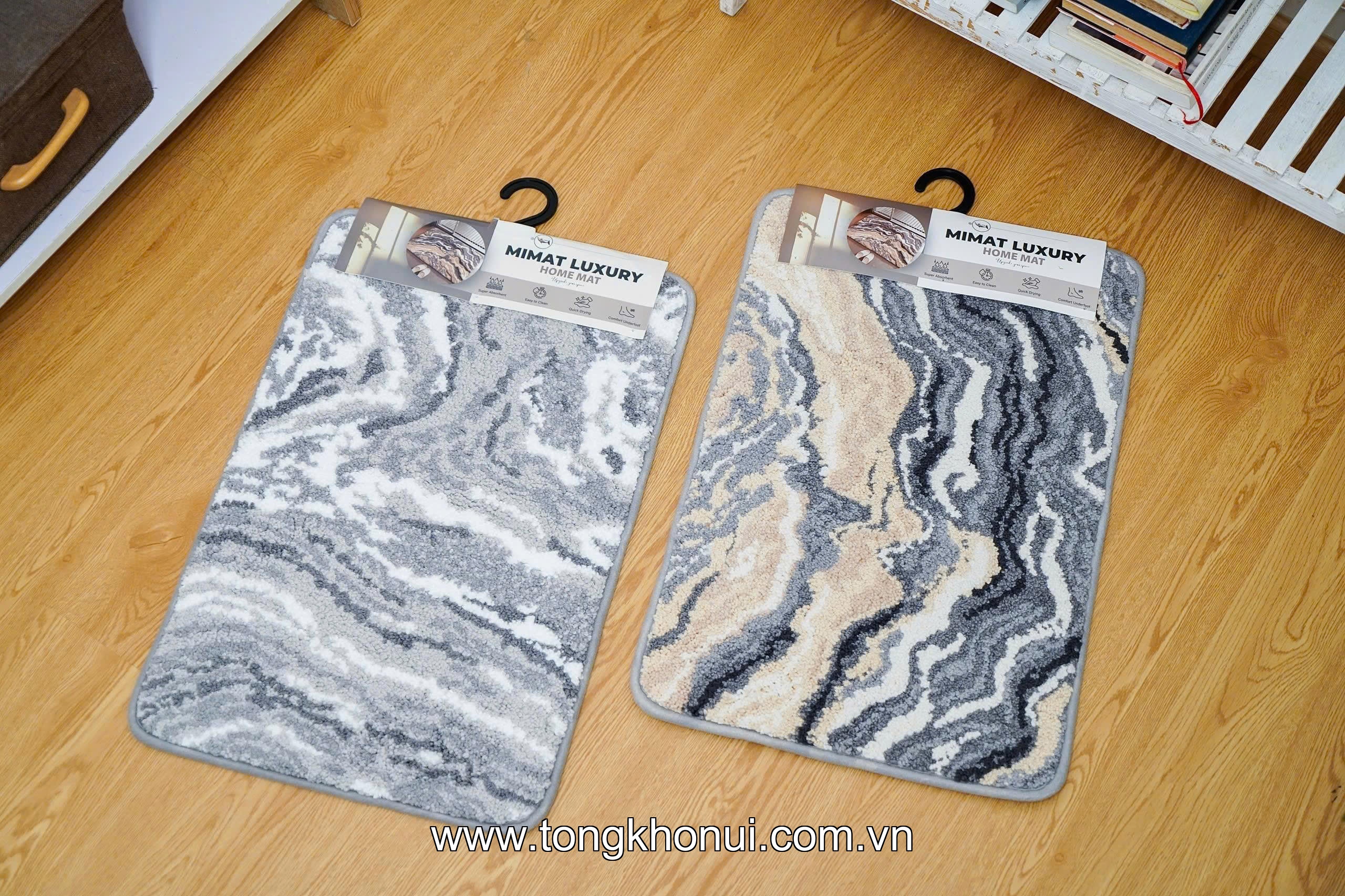 THẢM NỈ VÂN ĐÁ MARBLE CAO CẤP MIMAT 40X60CM – MM01 VÀNG CÁT & MM02 GHI XÁM! ảnh 2