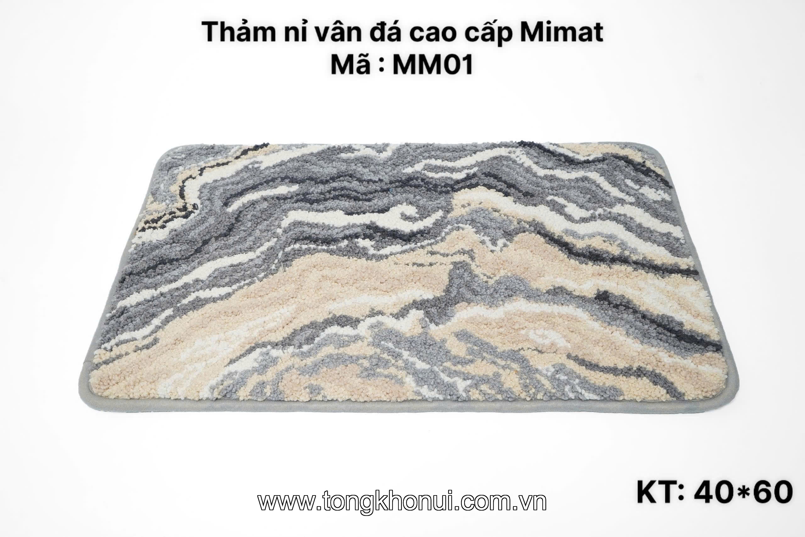THẢM NỈ VÂN ĐÁ MARBLE CAO CẤP MIMAT 40X60CM – MM01 VÀNG CÁT & MM02 GHI XÁM! ảnh 8