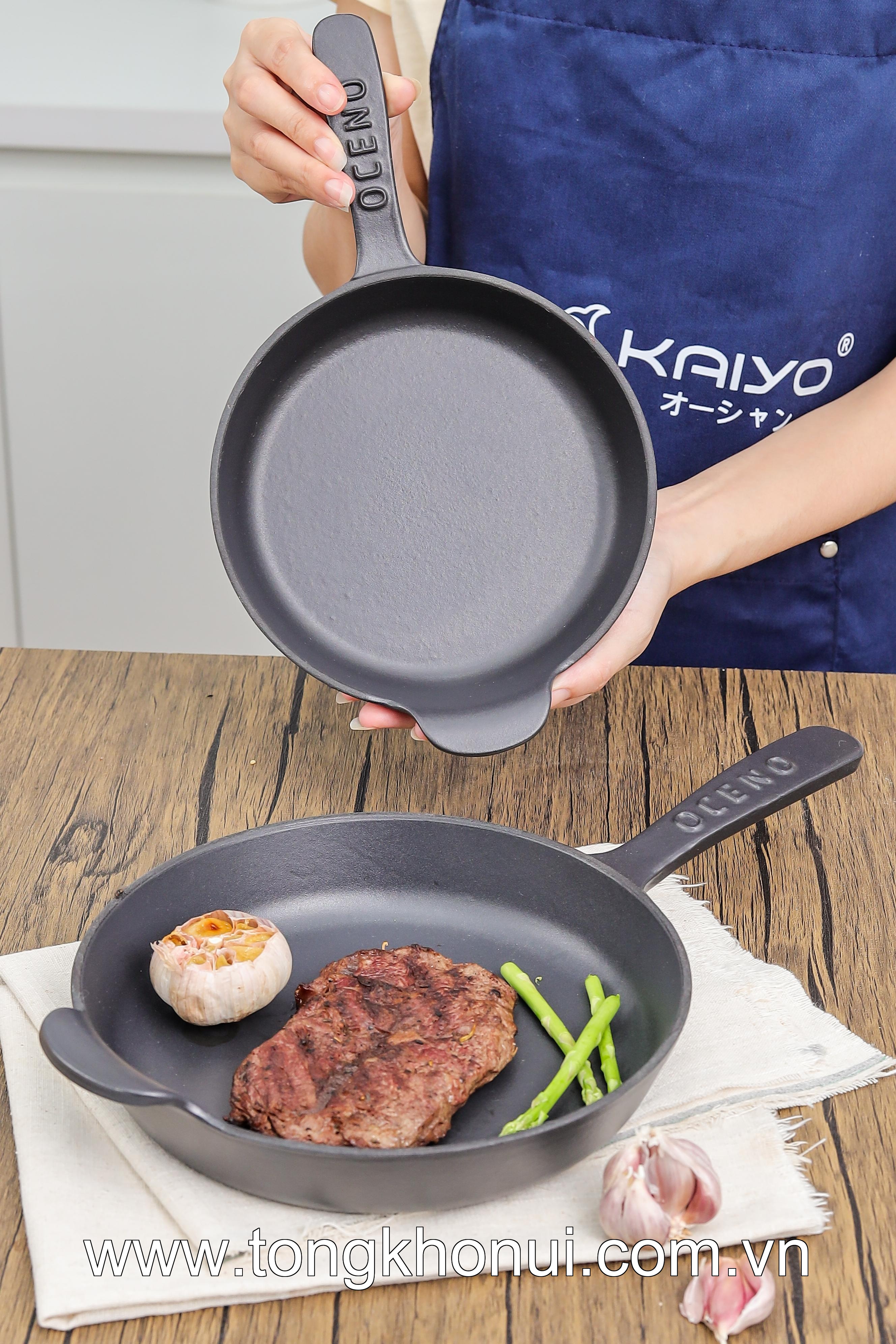 CHẢO GANG TRÒN HAI TAY CẦM OCENO – SIZE 18CM (OFR-1396) & 22CM (OFR-1402) ảnh 8
