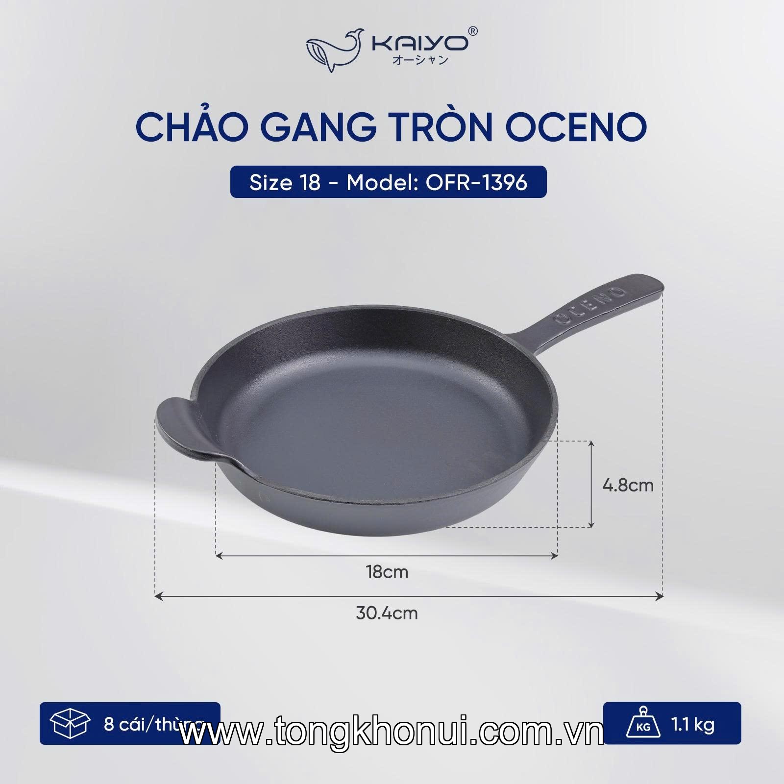 CHẢO GANG TRÒN HAI TAY CẦM OCENO – SIZE 18CM (OFR-1396) & 22CM (OFR-1402) ảnh 14