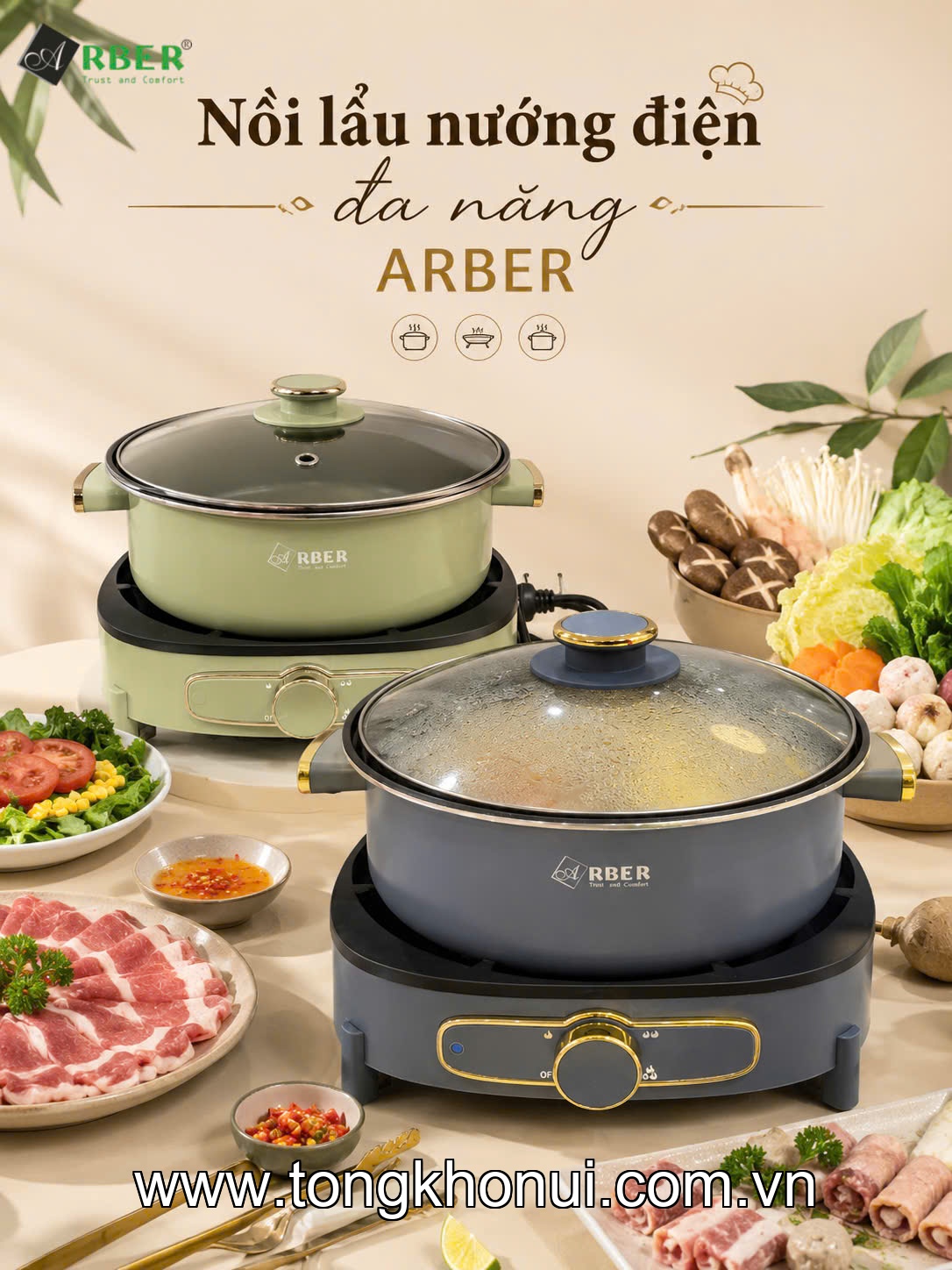Nồi lẩu điện đa năng Arber HH5.5L ảnh 1