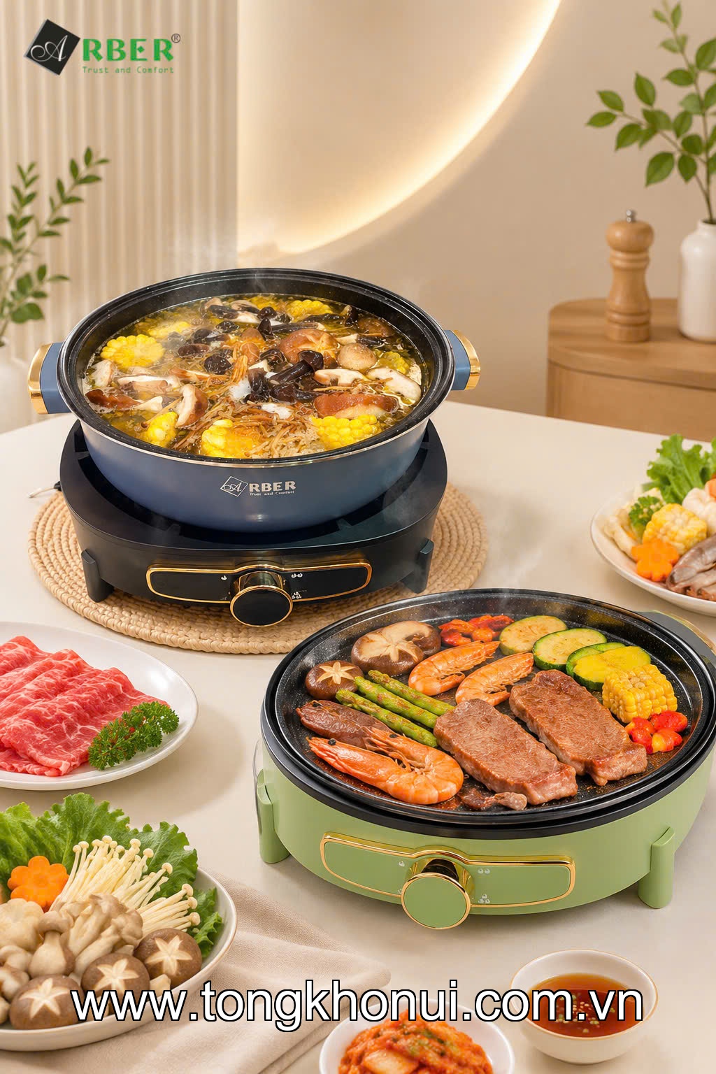 Nồi lẩu điện đa năng Arber HH5.5L ảnh 2