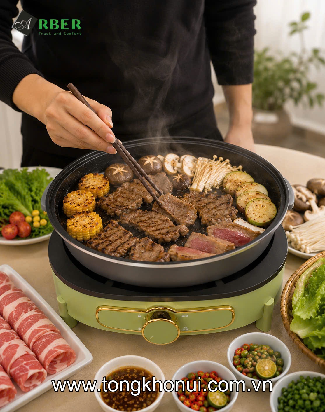 Nồi lẩu điện đa năng Arber HH5.5L ảnh 3