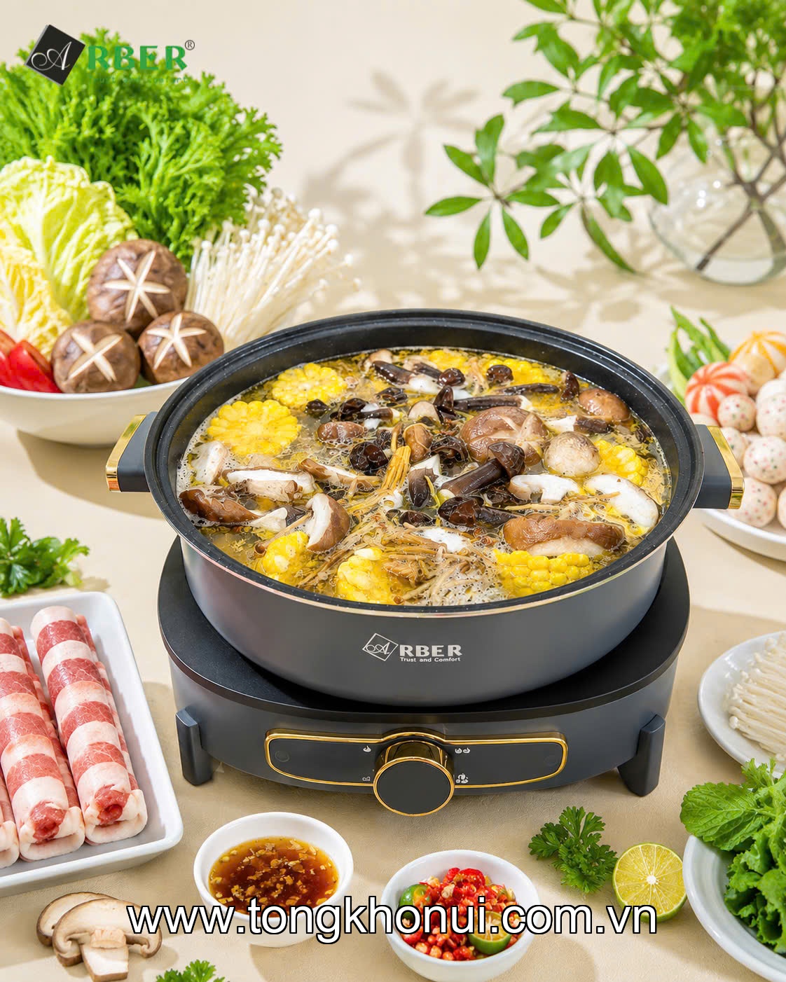 Nồi lẩu điện đa năng Arber HH5.5L ảnh 4