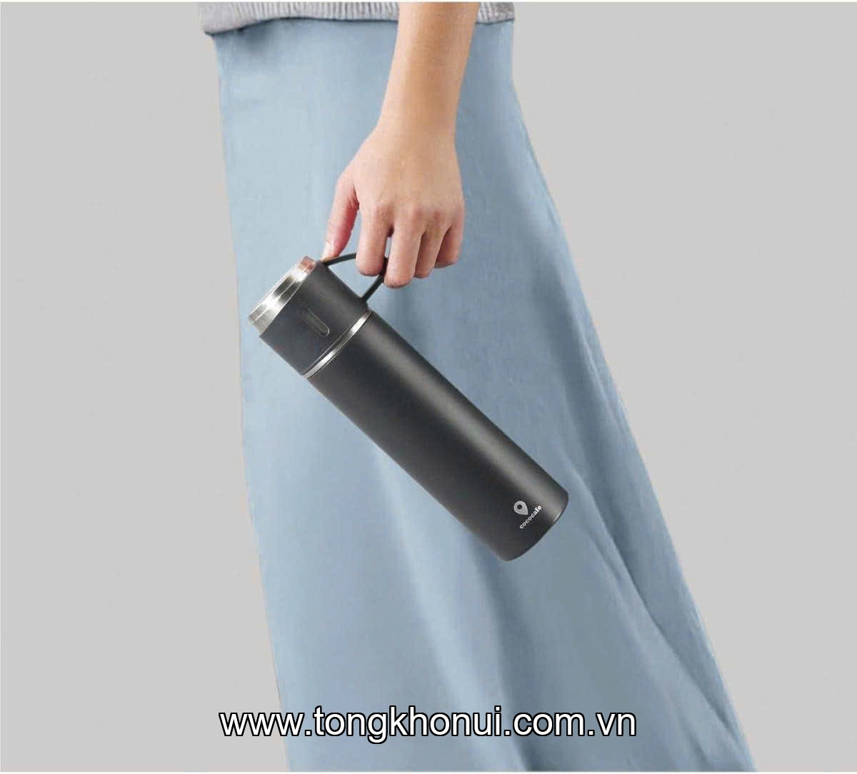 BÌNH GIỮ NHIỆT KÈM NẮP CỐC COCO CAFÉ 450ML – INOX 304 NỘI ĐỊA NHẬT – ĐEN & BE ảnh 5
