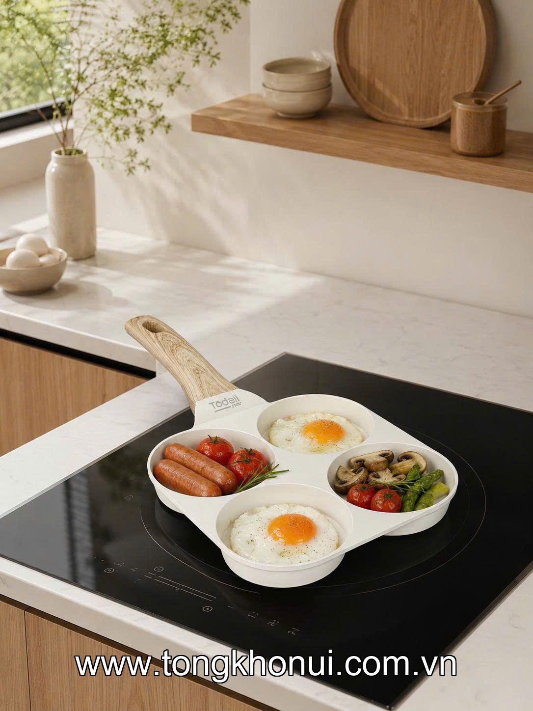 Chảo vuông nhôm đúc chia 4 ngăn chống dính Todaii . Mã TDI-4516100 ảnh 6